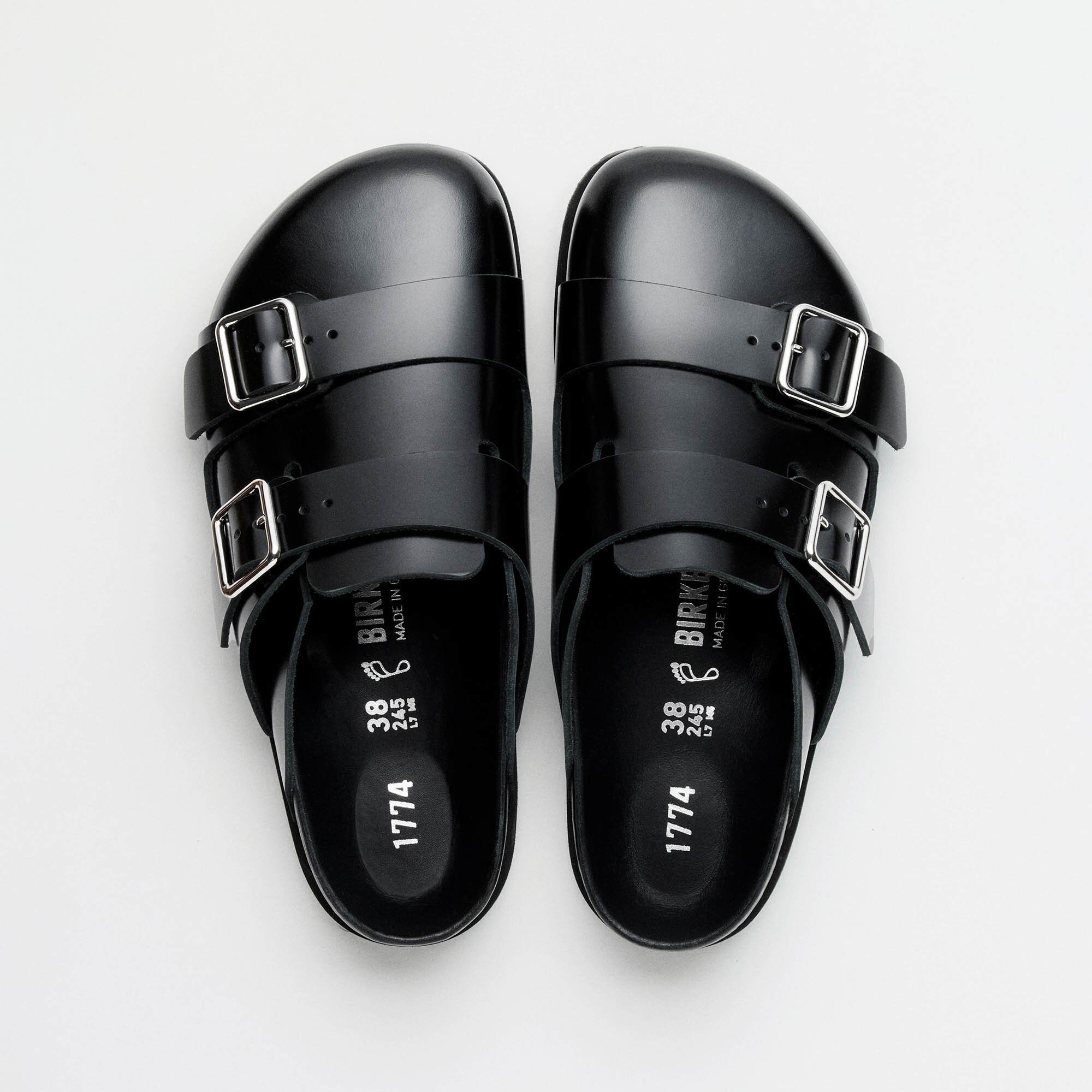 【期間限定！最安値挑戦】 222 West BIRKENSTOCK | Black Premium Leather Natural 靴