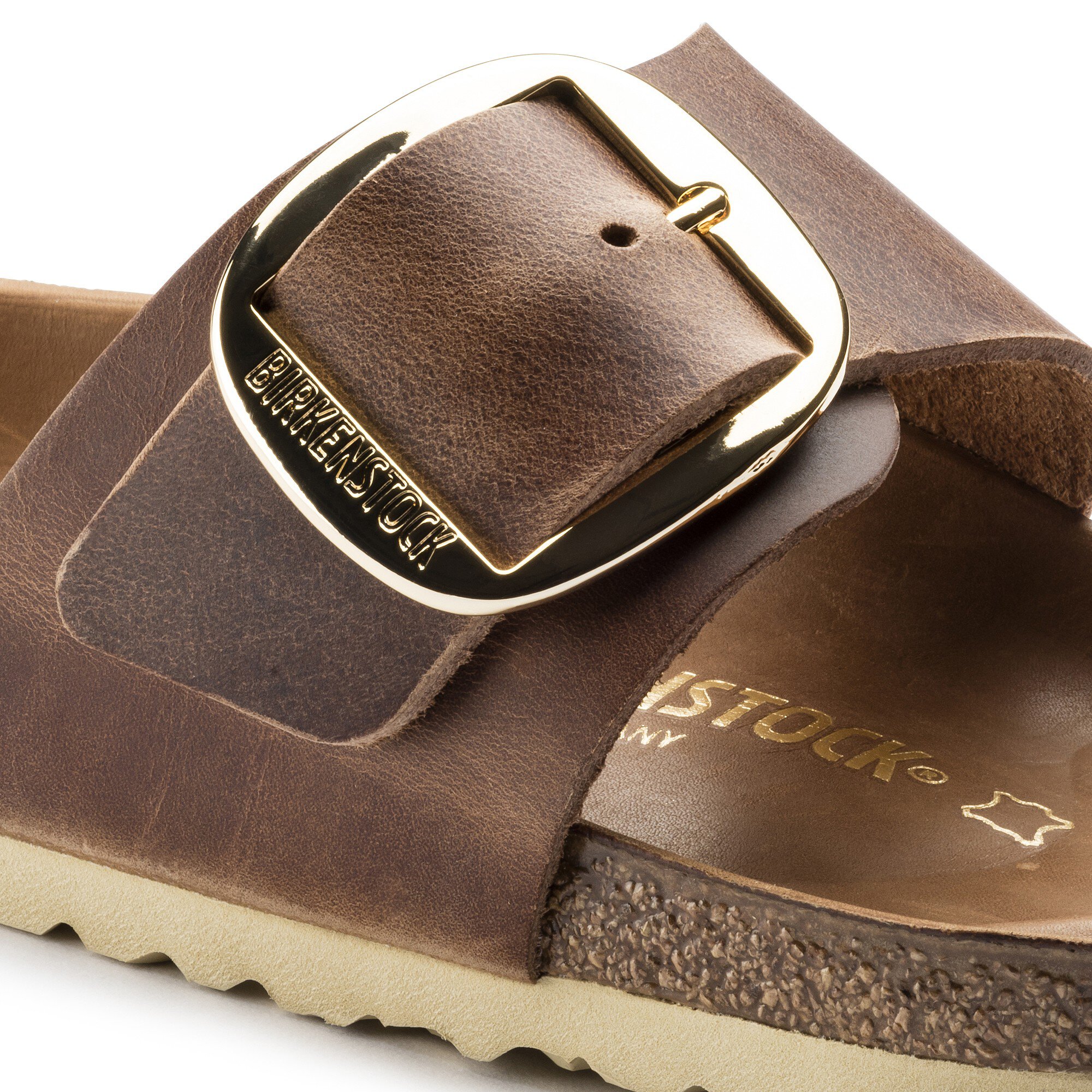 birkenstock big buckle miramar cognac