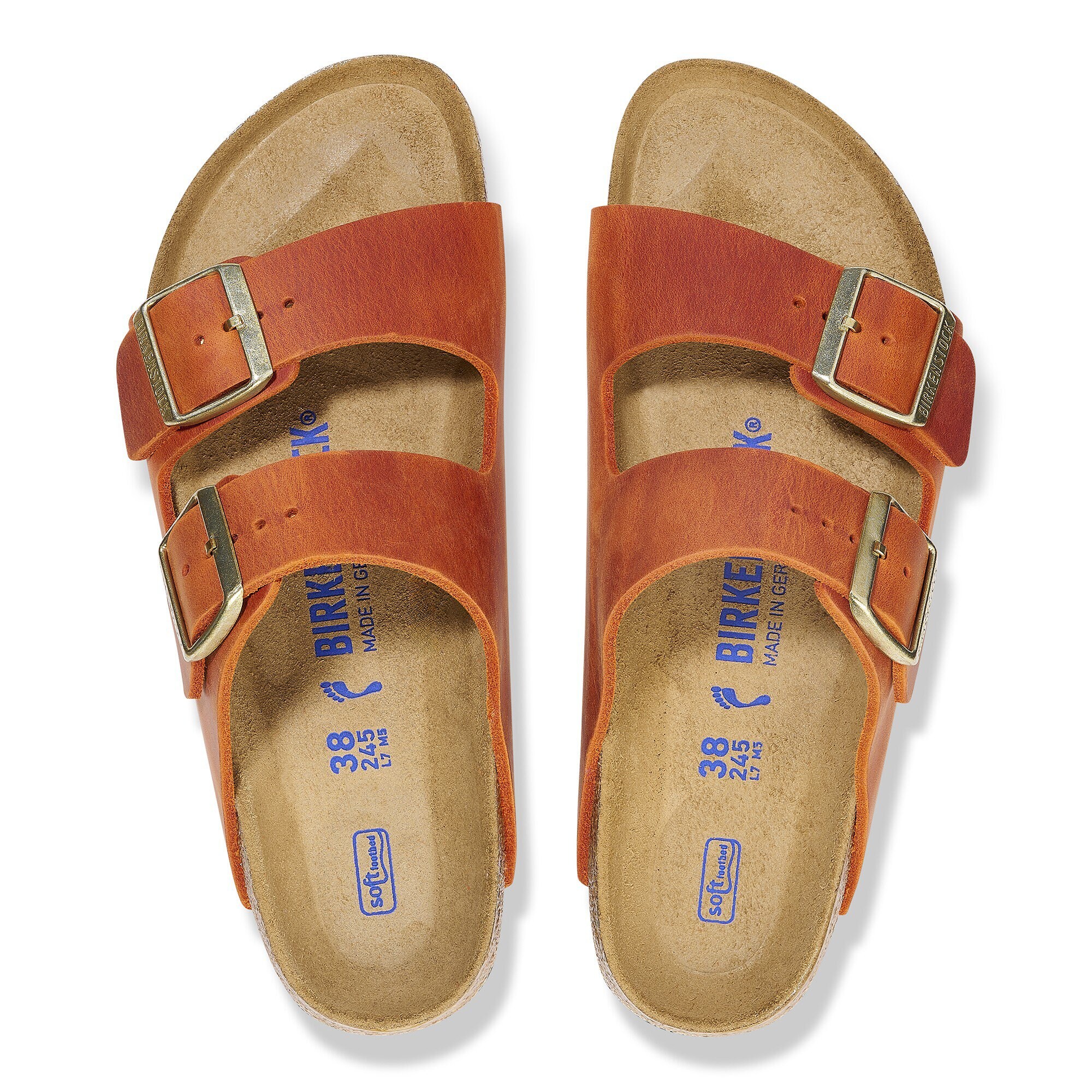 サンダル・ミュール Birkenstock Double Adjustable Strap Open Sandal In Orange Birkenstock Double Adjustable Strap Open Sandal In Orange
