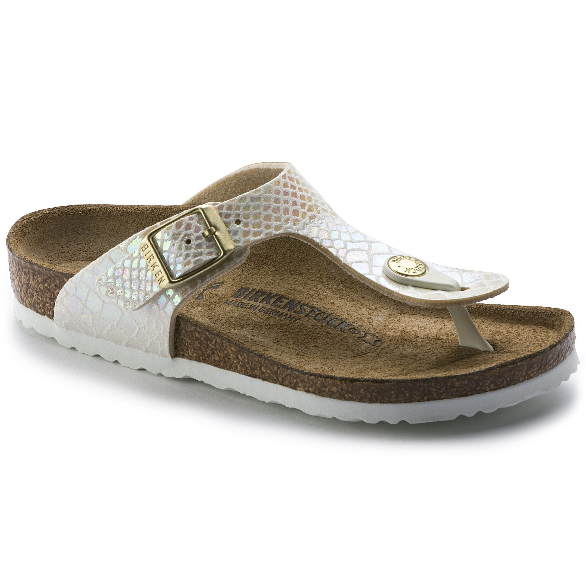 Gizeh Kids Birko Flor Shiny Snake Cream BIRKENSTOCK