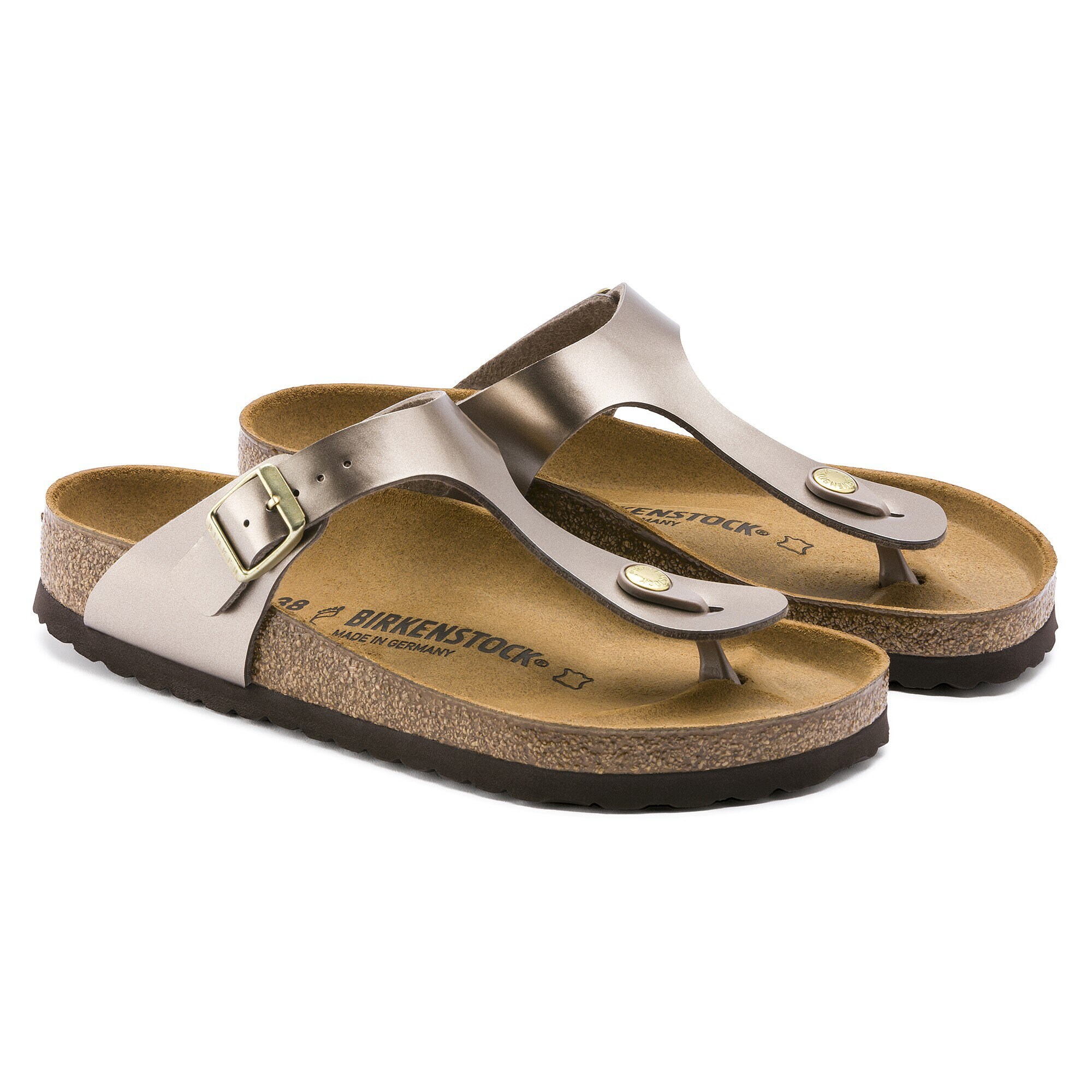 birkenstock electric metallic taupe gizeh