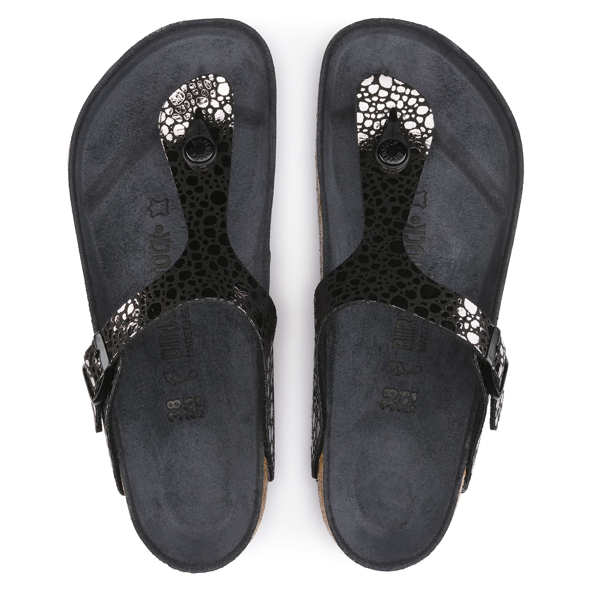 birkenstock metallic stones black