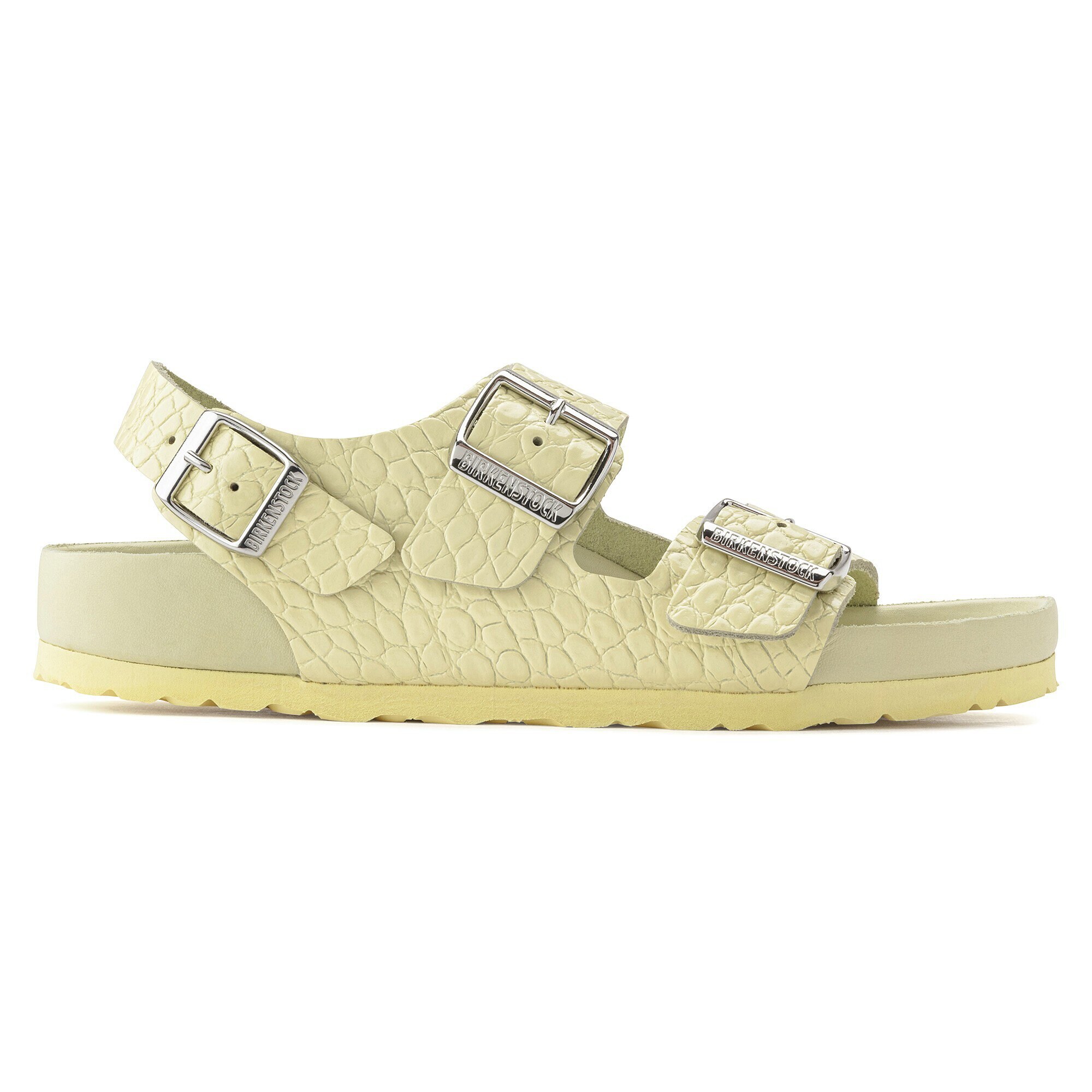Milano Rivet Logo Embossed Natural Leather Popcorn | BIRKENSTOCK