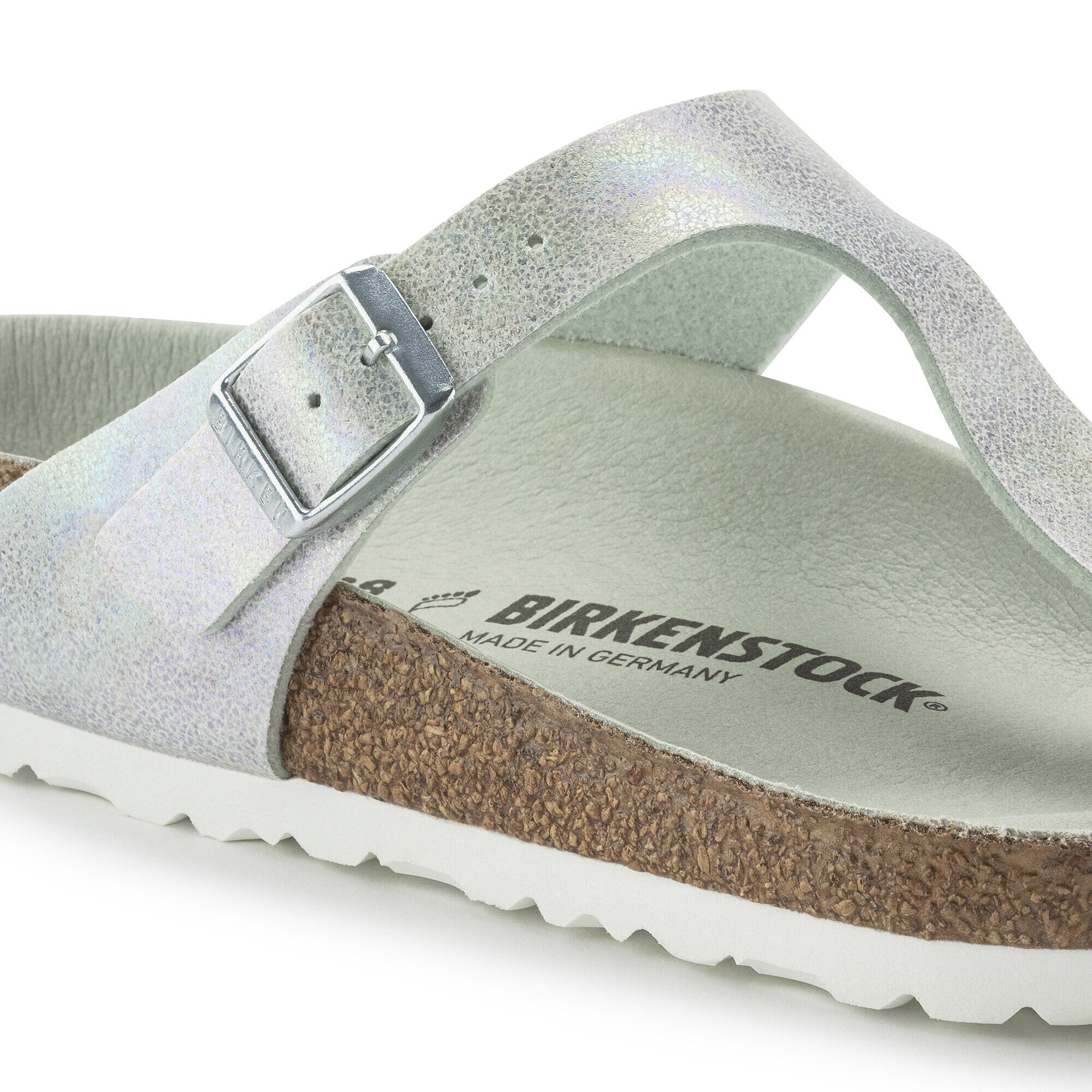 Goedaardig Reizende handelaar Stap Gizeh Vegan Microfiber Iridescent Matcha | BIRKENSTOCK