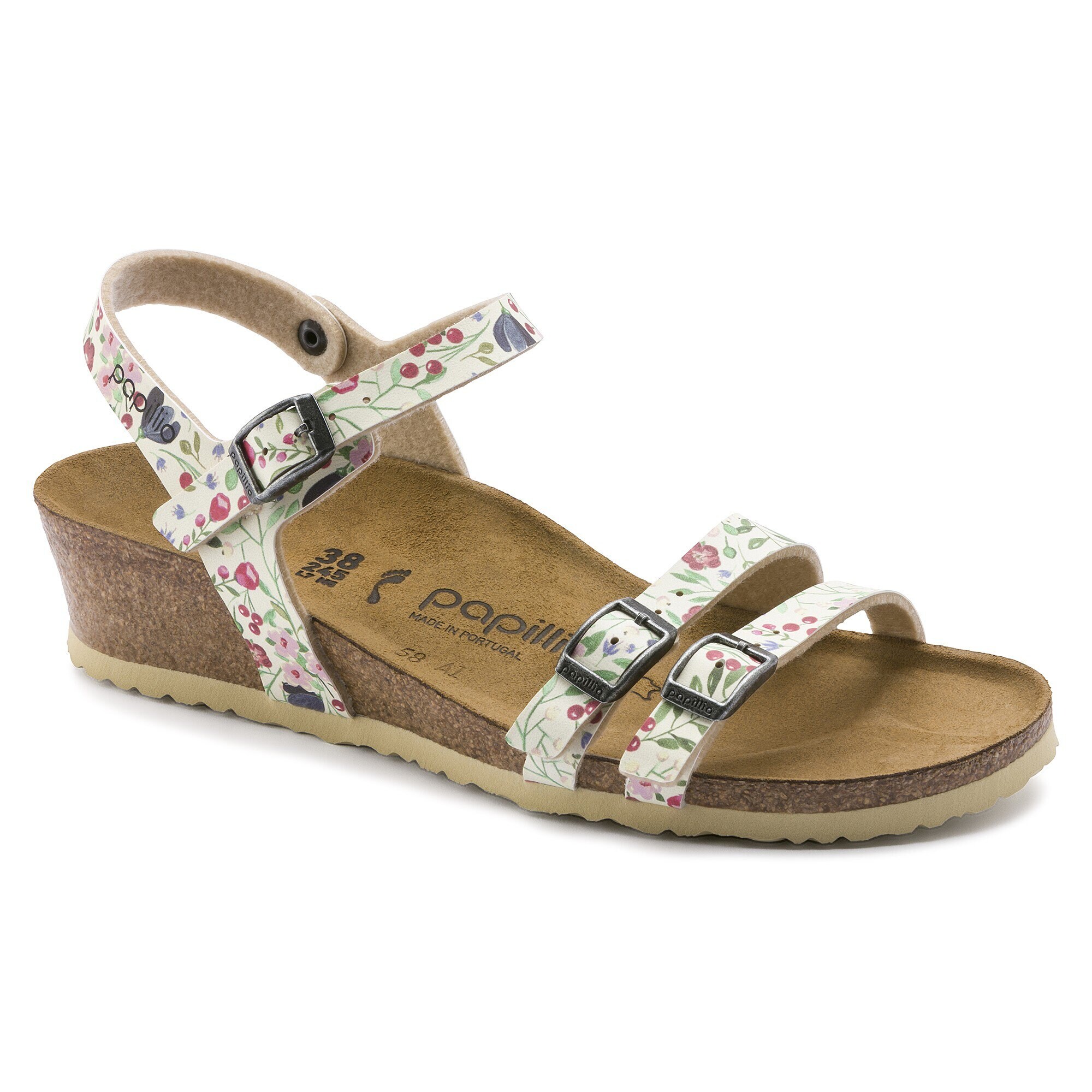 birkenstock meadow flowers beige