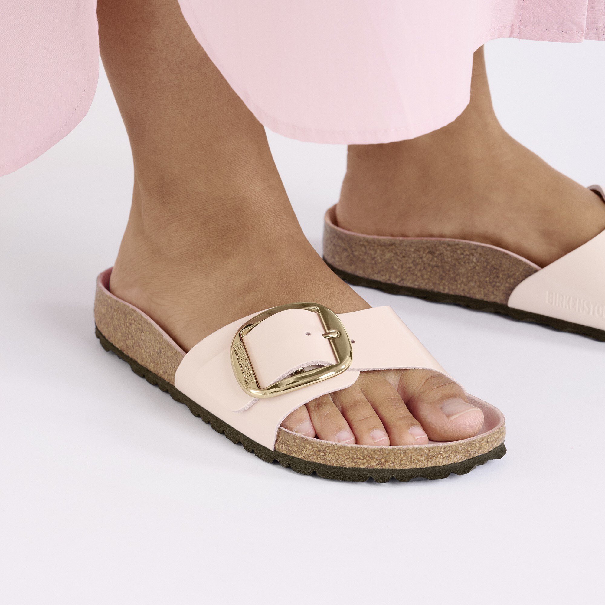 BIRKENSTOCK ★ビッグバックル　マドリッド　ライトローズ　 23.5 Madrid Big Buckle Natural Leather Patent High-Shine Light
