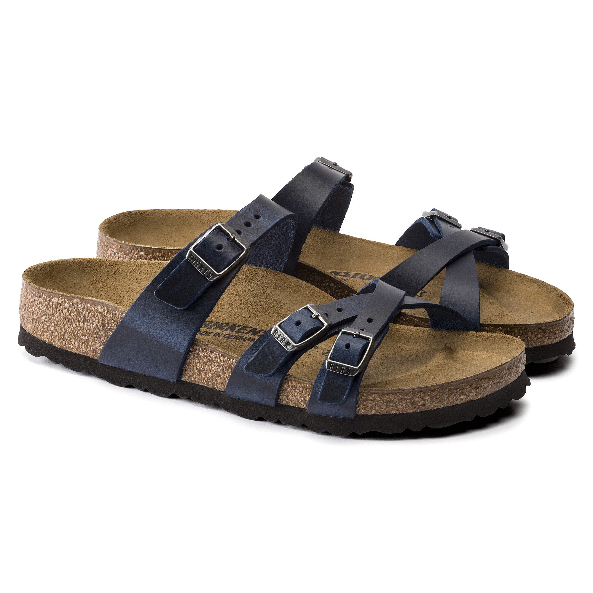 Blue leather birkenstocks hotsell