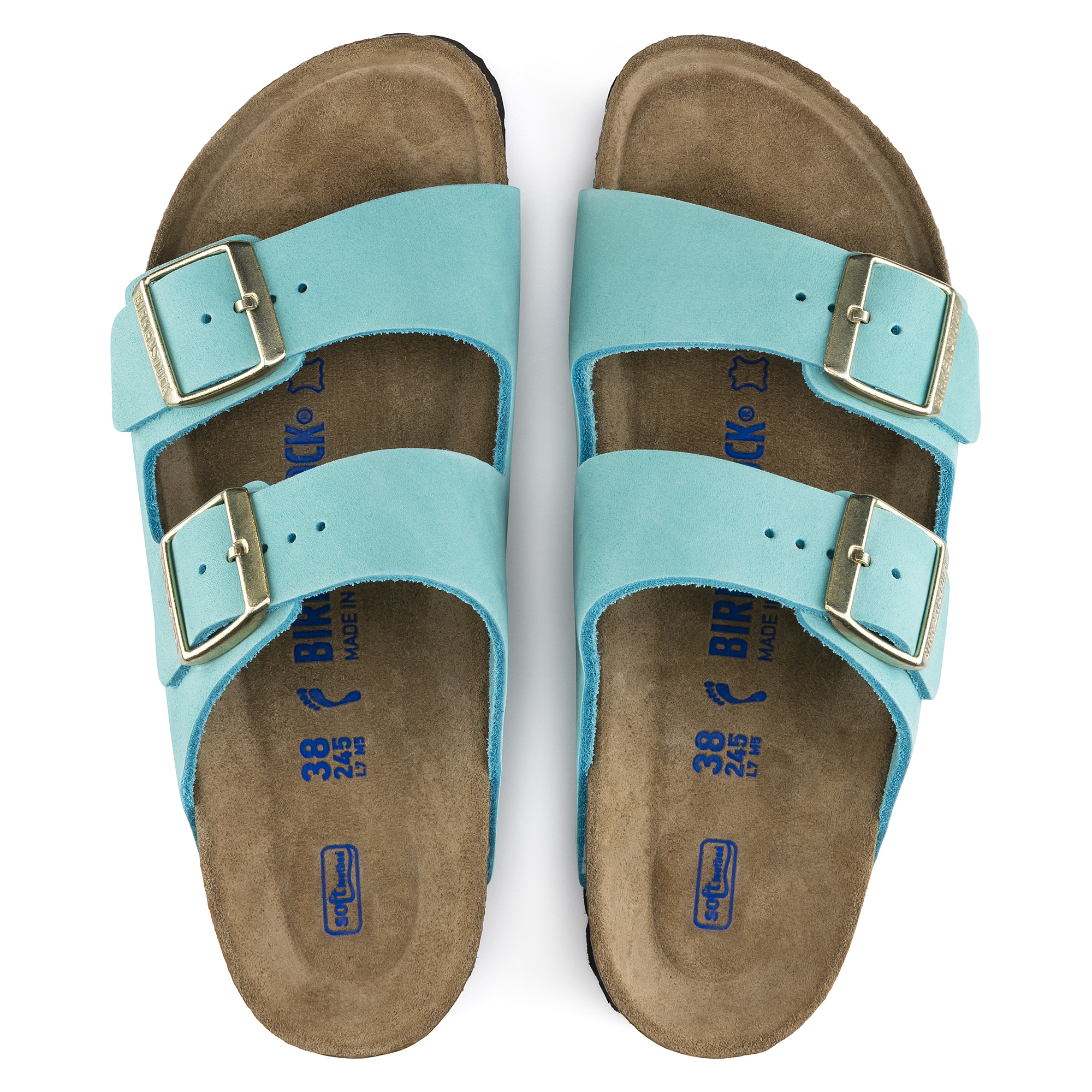 turquoise birkenstock sandals
