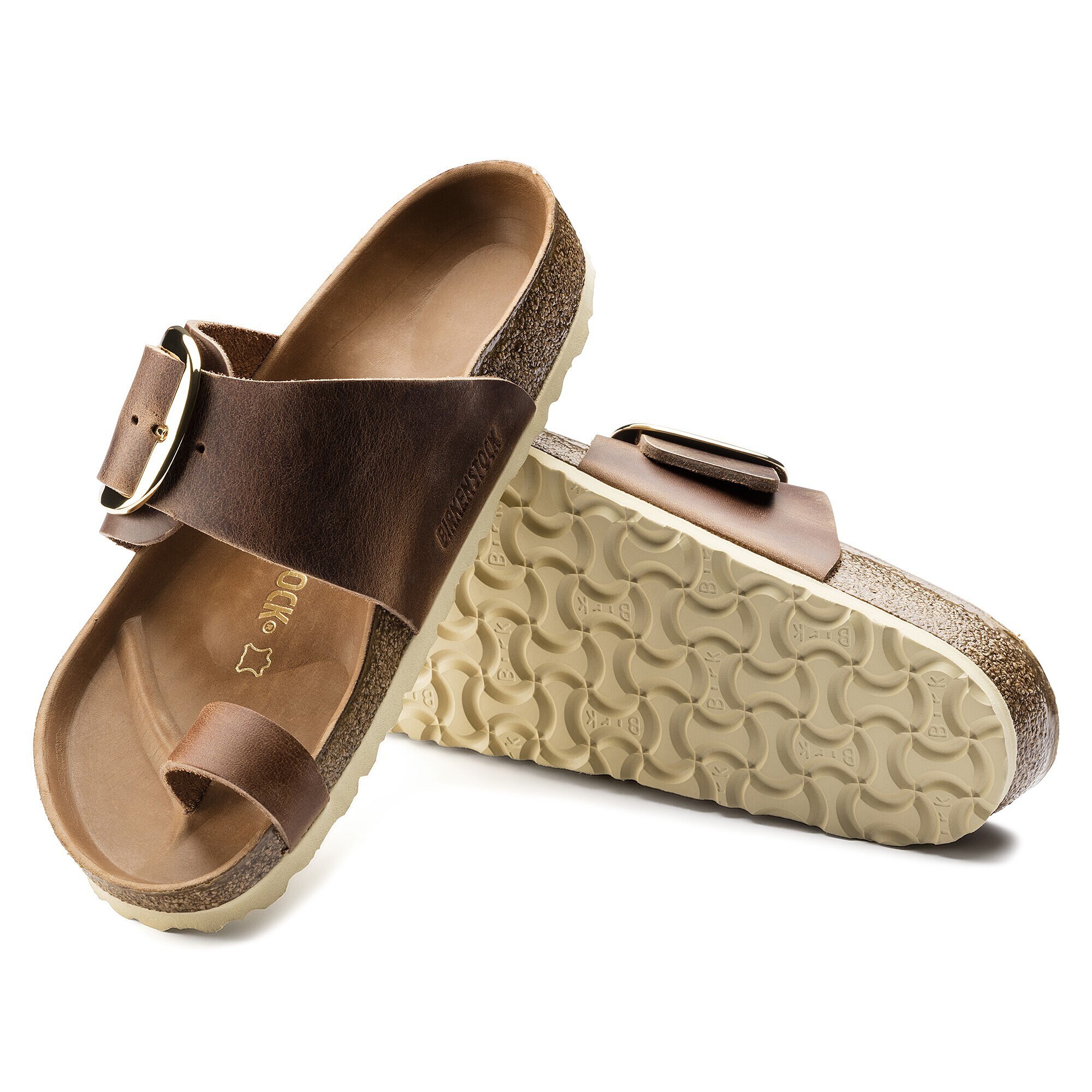 birkenstock big buckle miramar cognac