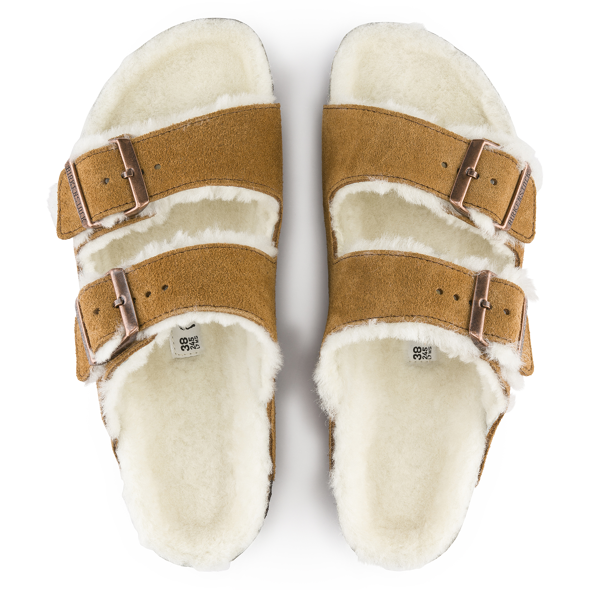 Birkenstock Arizona Shearling Sandals Size 36 US 5 Mink Suede NWT Narrow