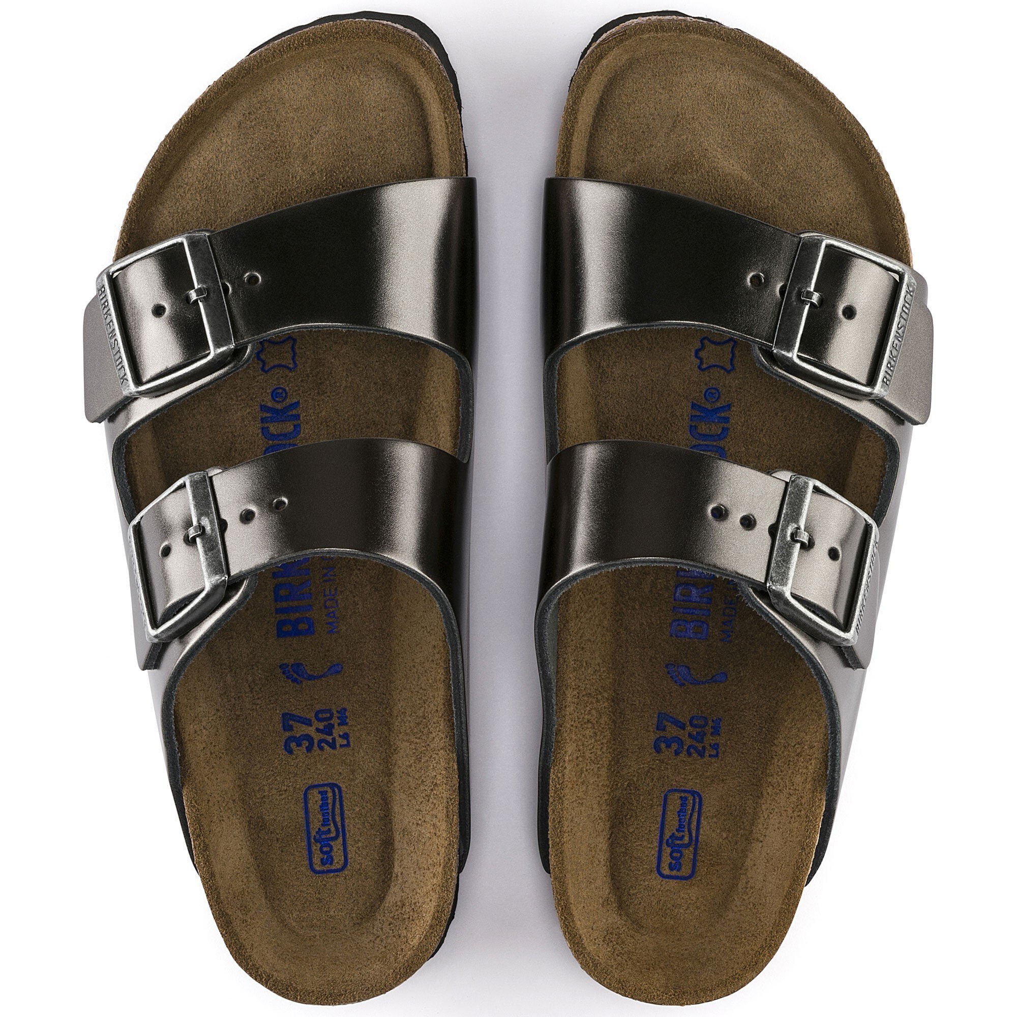 Soft Footbed Leather Metallic Anthracite | BIRKENSTOCK