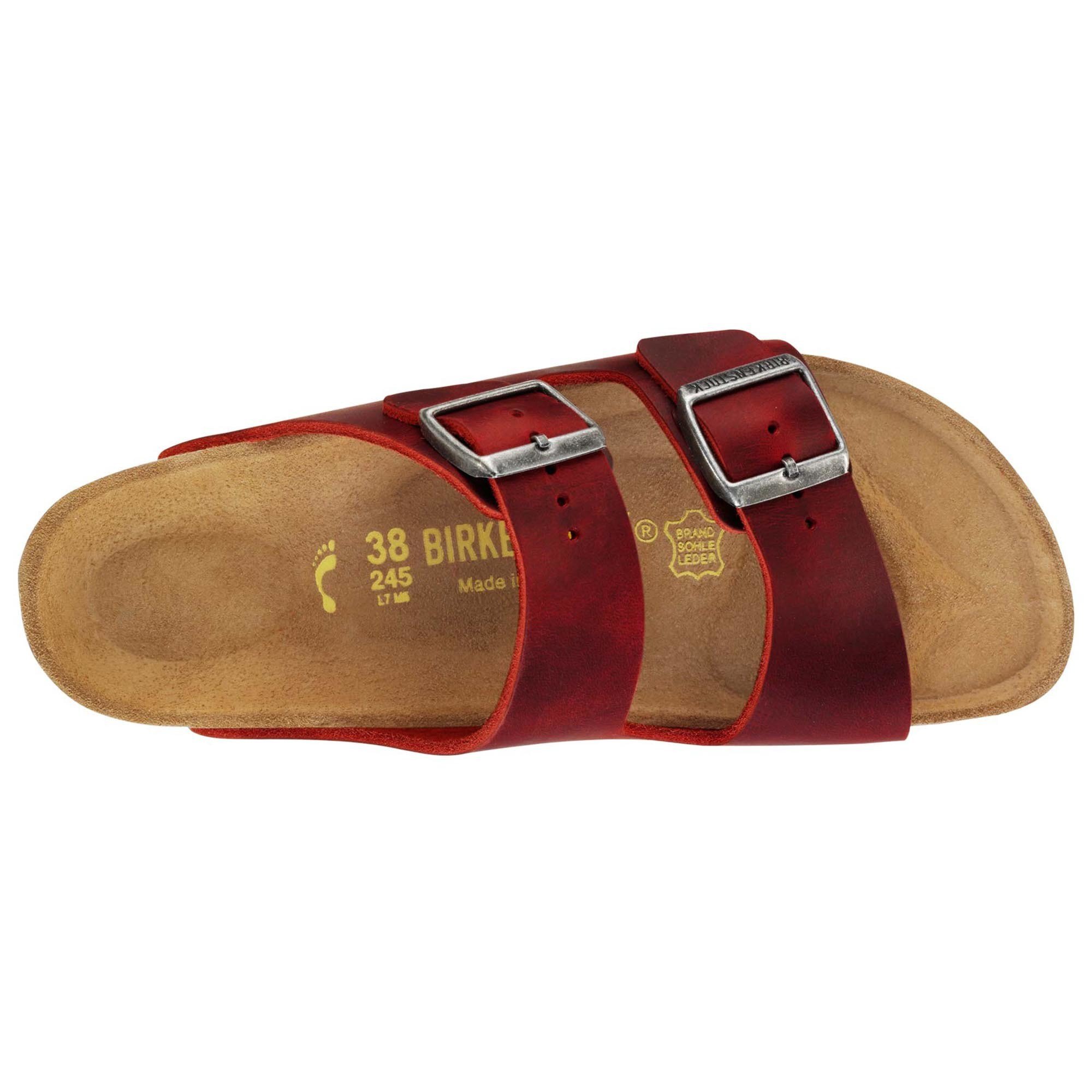 red leather birkenstocks