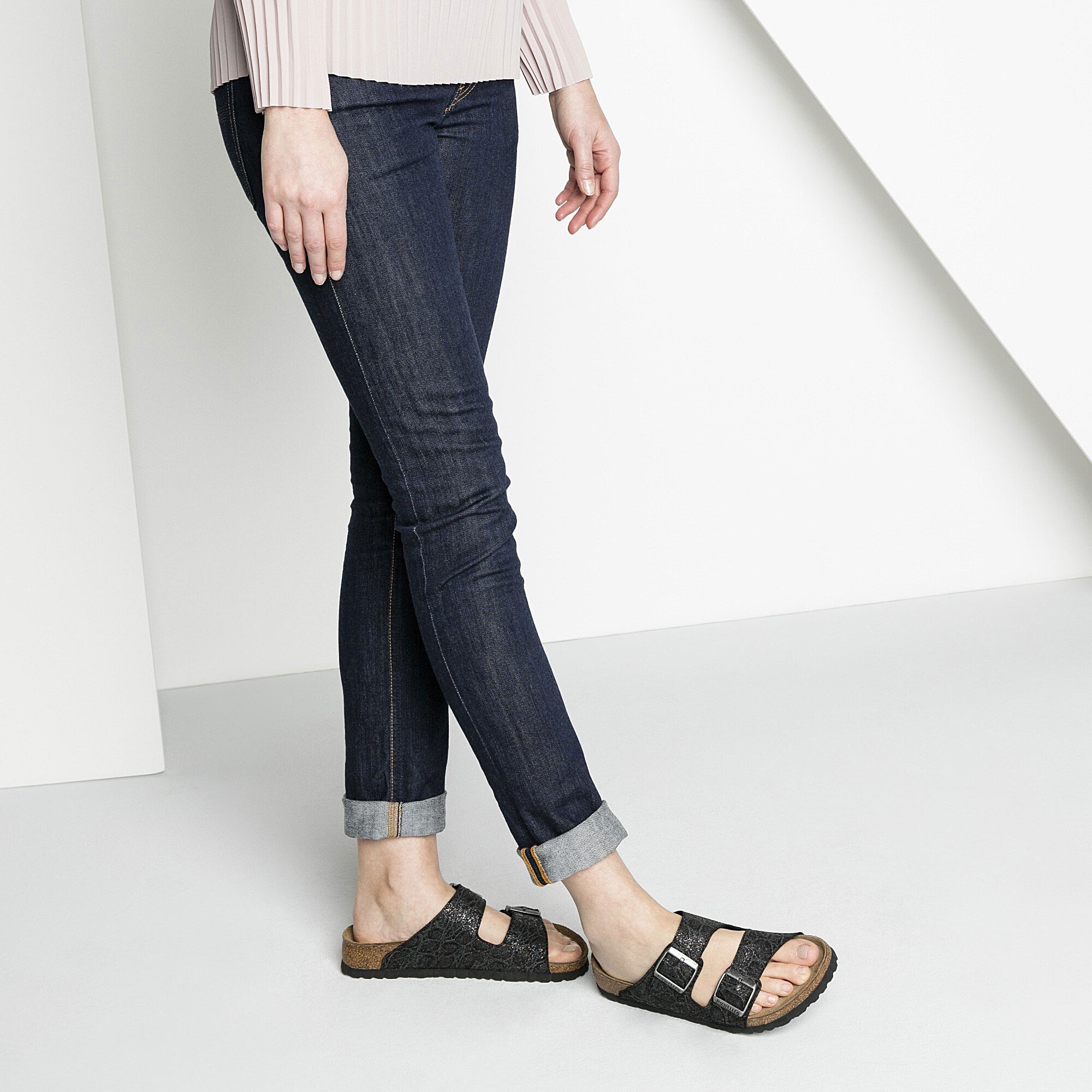 black croc birkenstocks