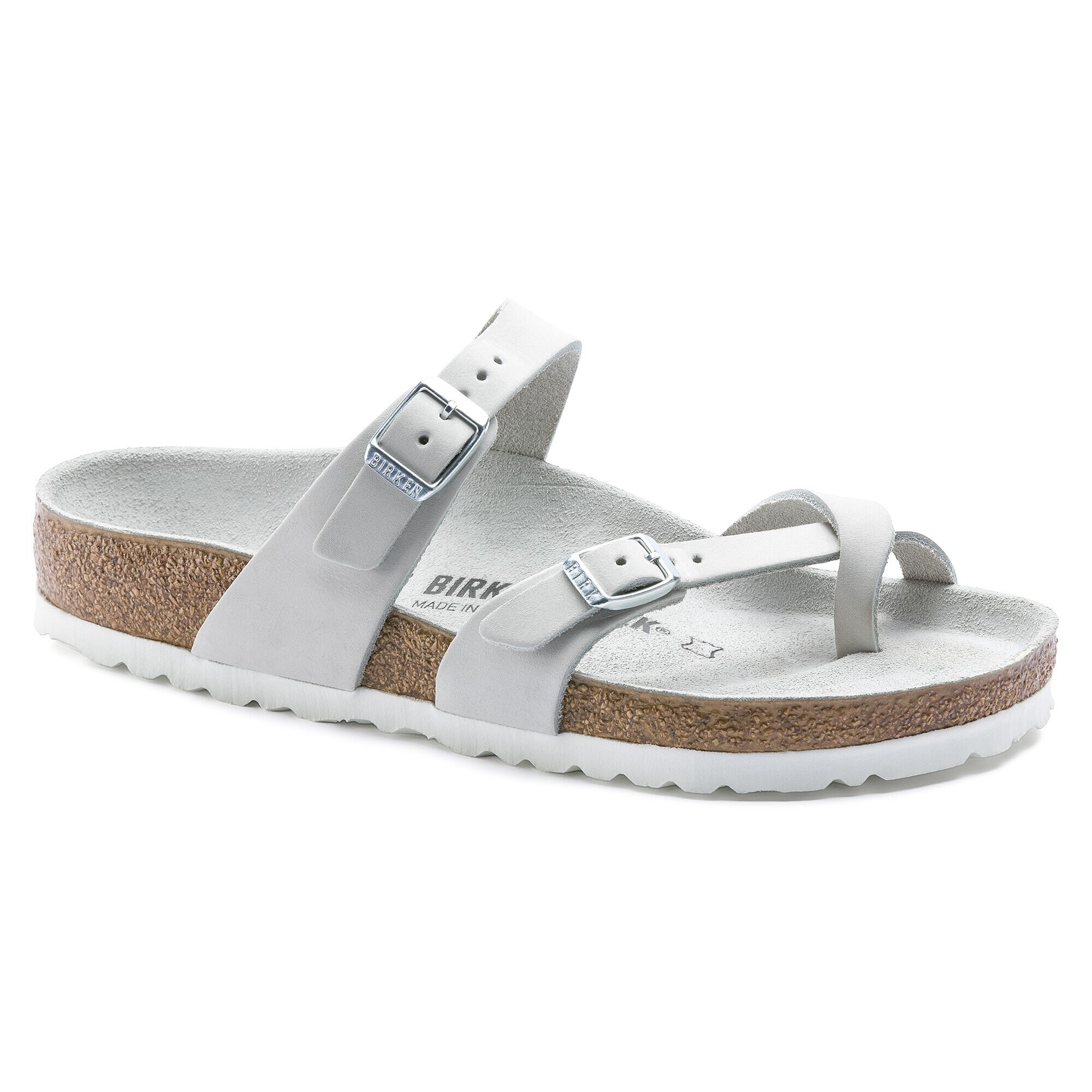 birkenstock arizona nubuck leather white