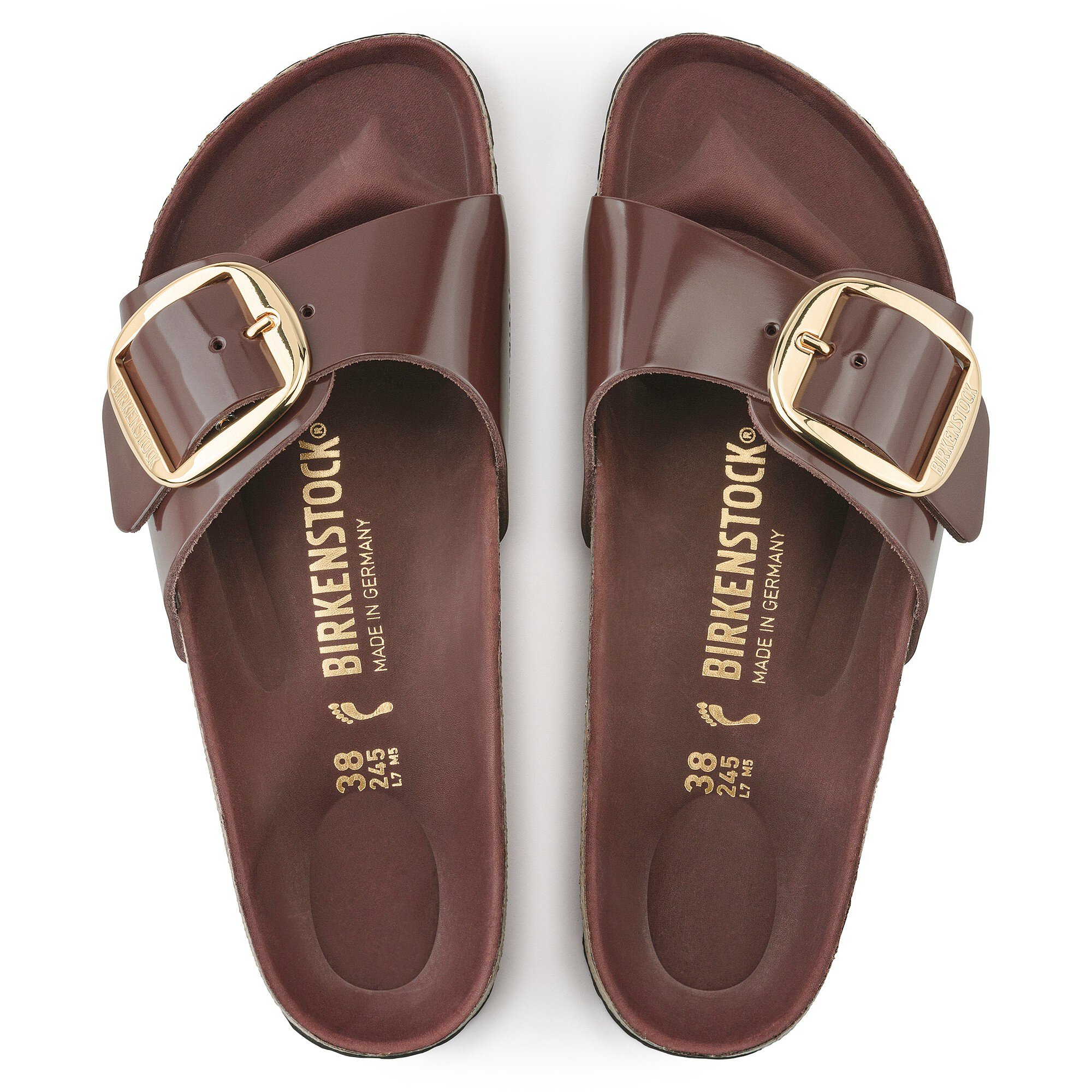Madrid Big Buckle Natural Leather Patent | BIRKENSTOCK