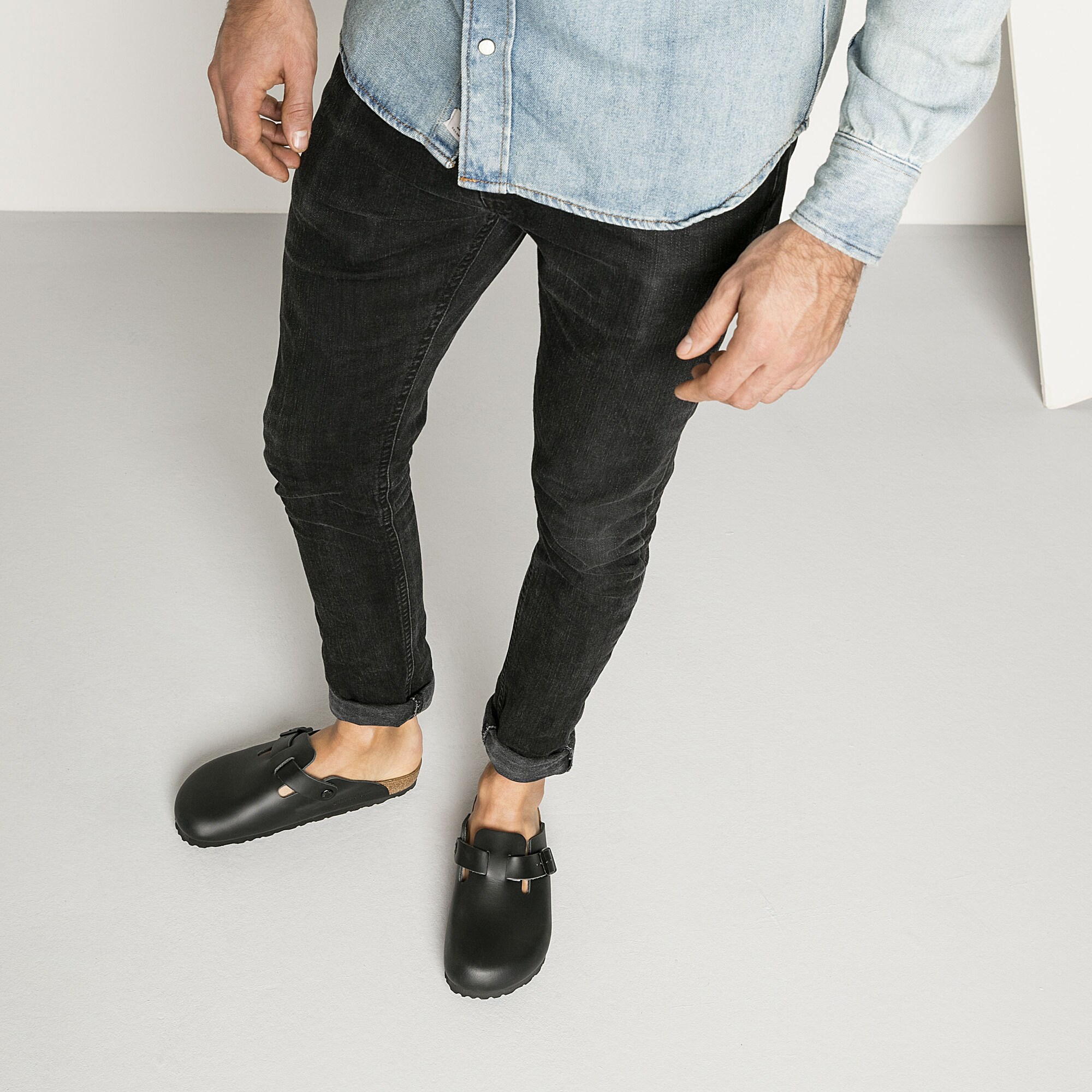 birkenstock boston natural leather