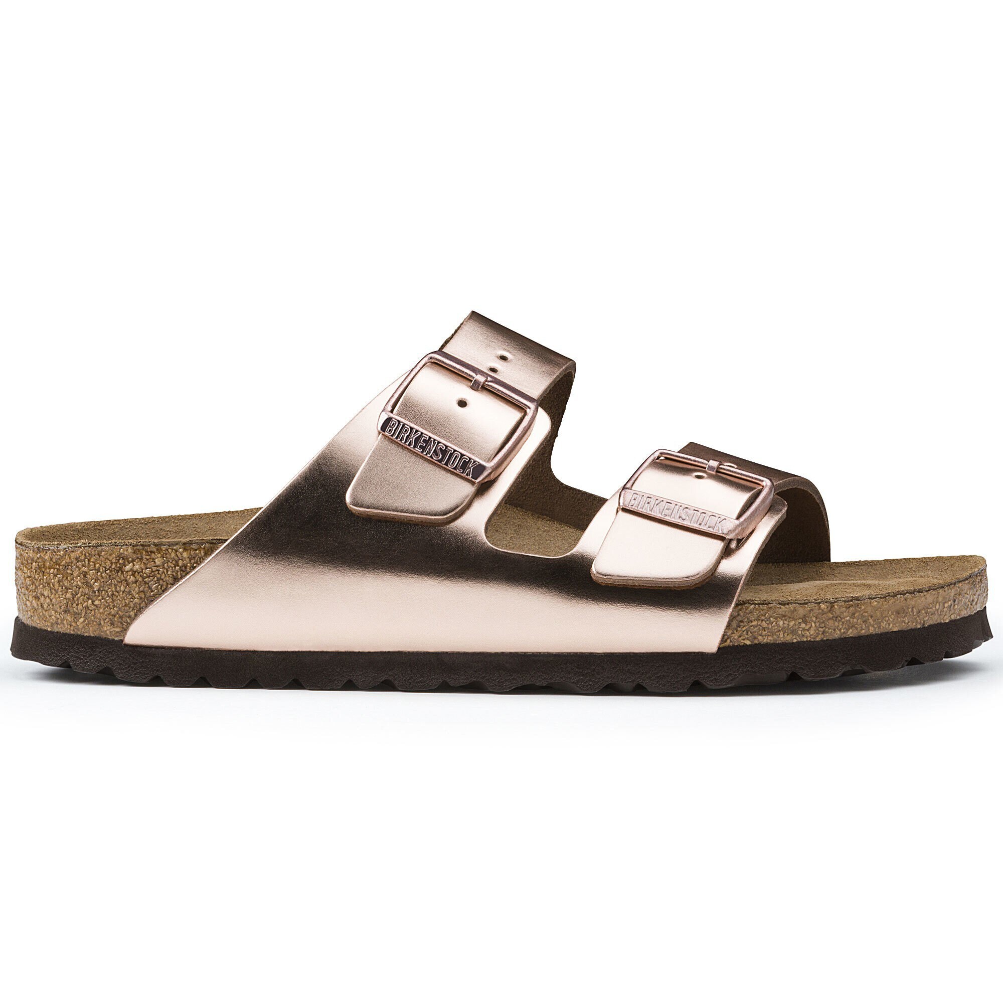 geld Eik NieuwZeeland Arizona Soft Footbed Leather Metallic Copper | BIRKENSTOCK