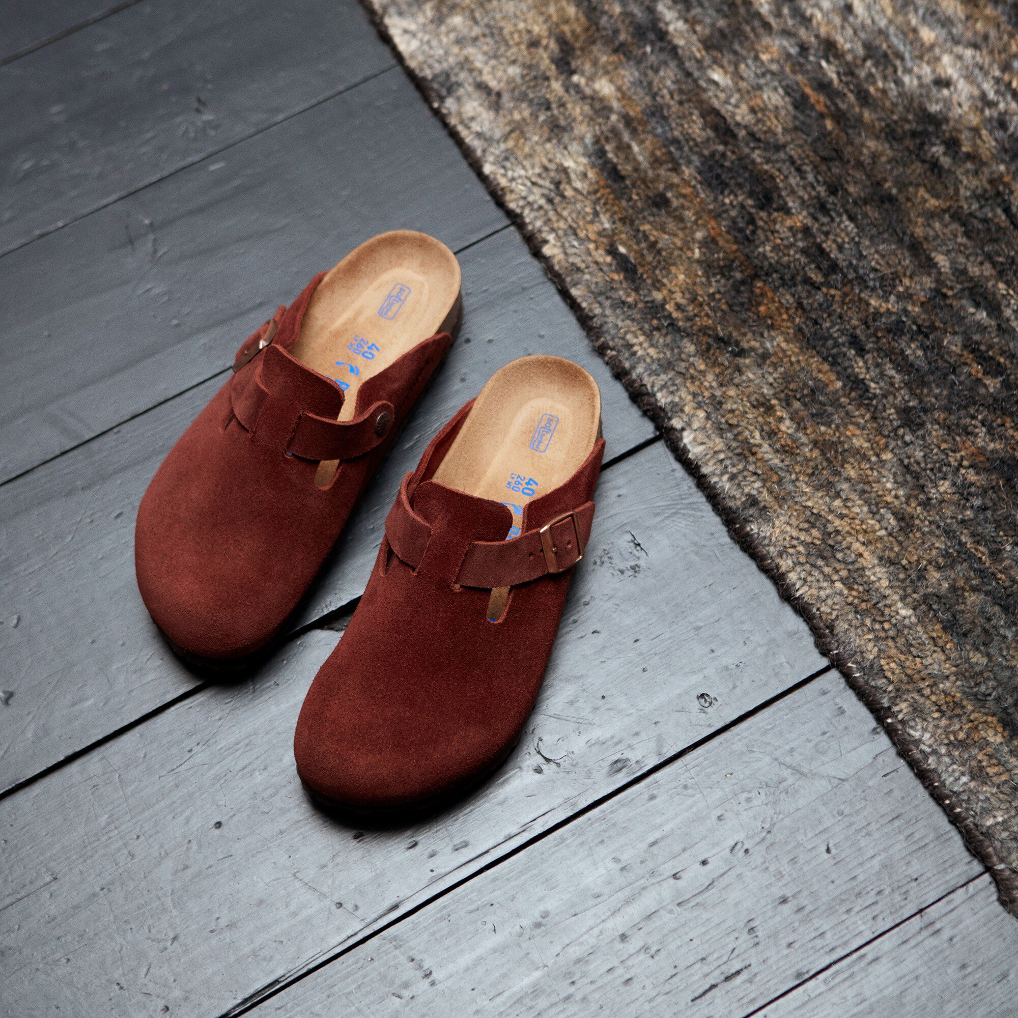 birkenstock boston black suede