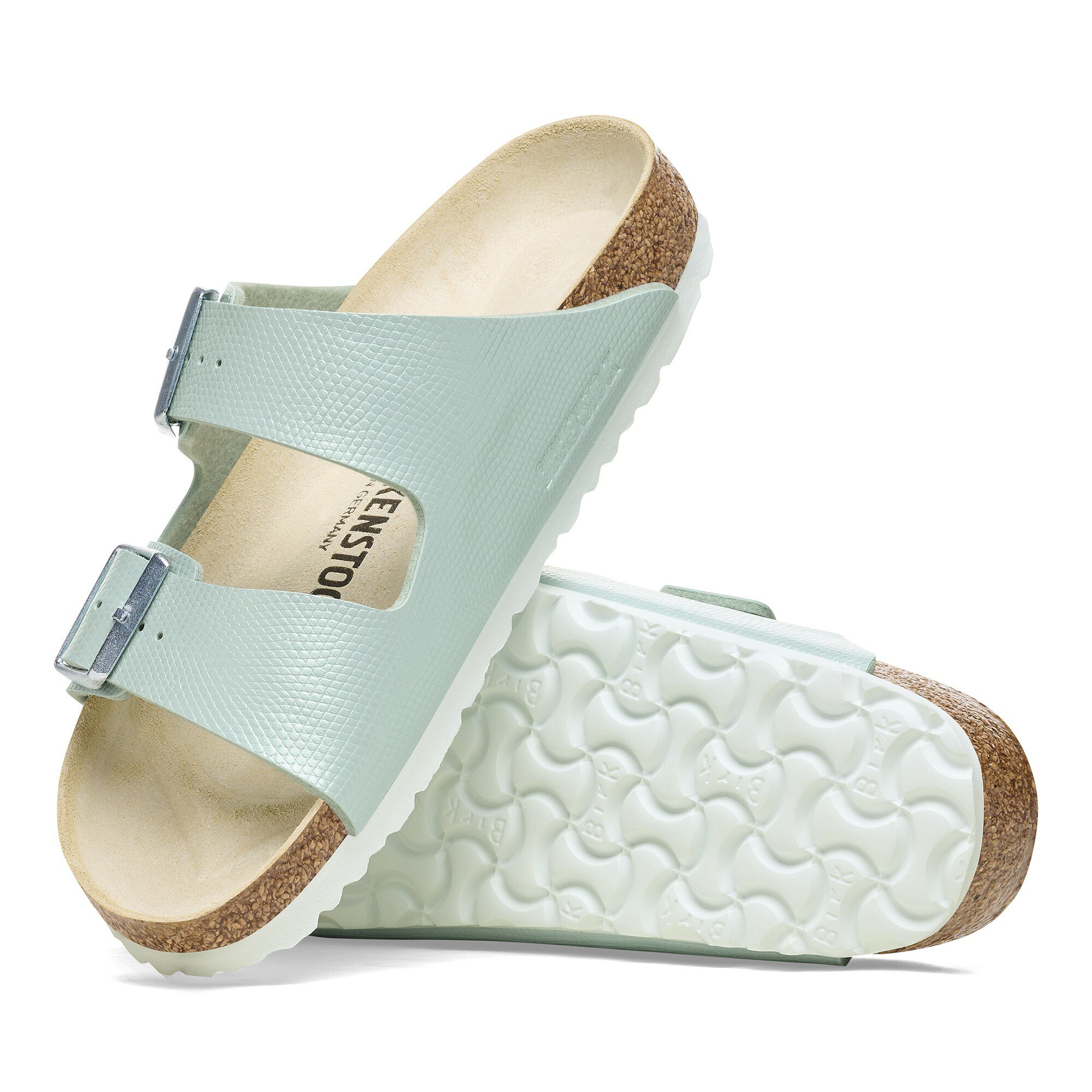 Arizona BS Birko-Flor Embossed Shiny Lizard Surf Green