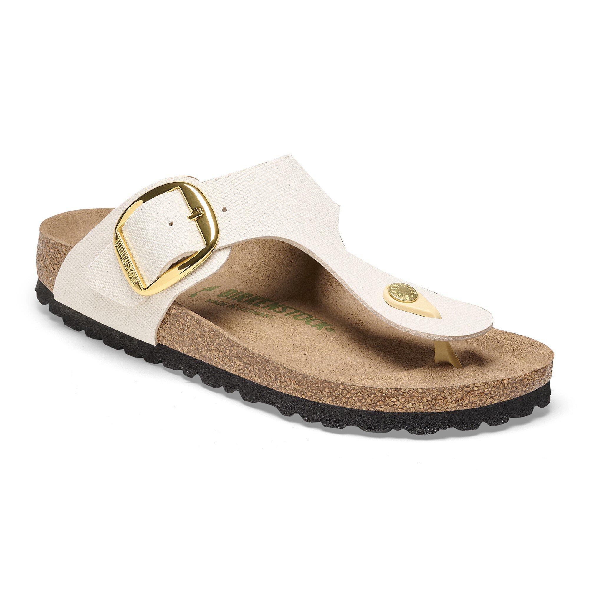 Gizeh Big Buckle Rivet Logo Textile Vegan Canvas Eggshell | BIRKENSTOCK