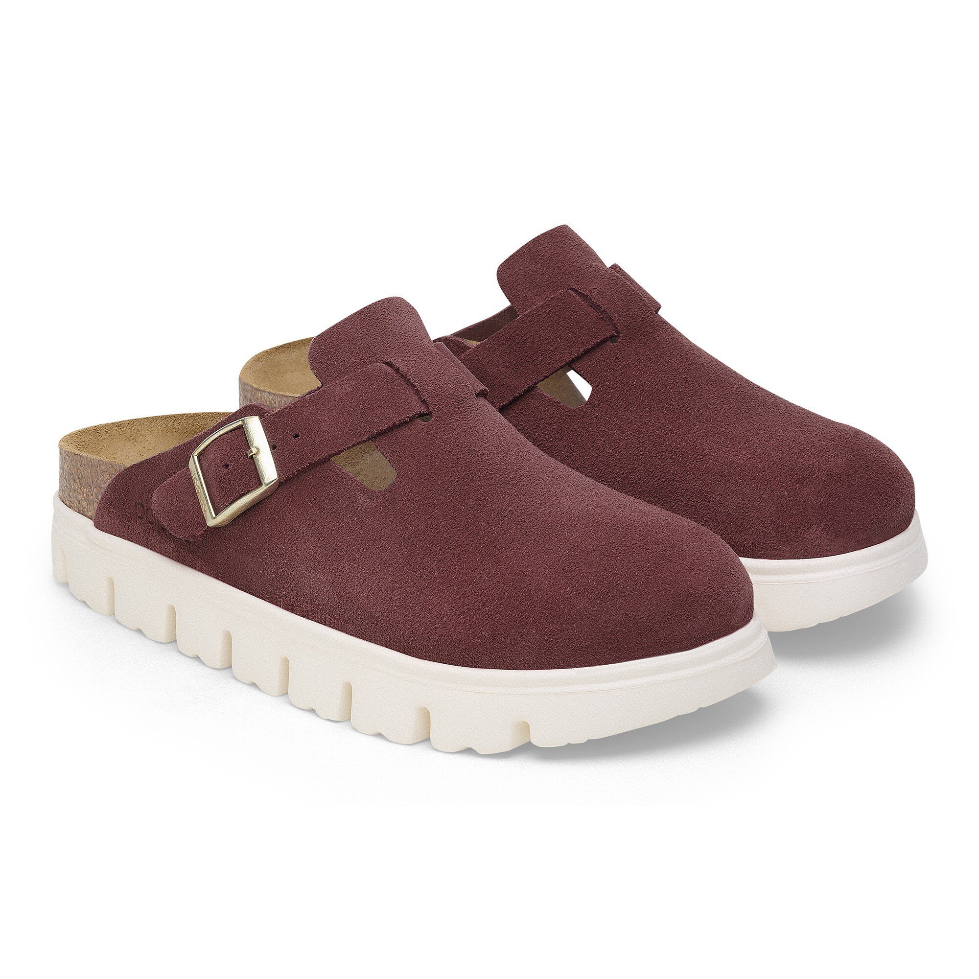 Boston Chunky Suede Leather Dark Tea/ Black | BIRKENSTOCK
