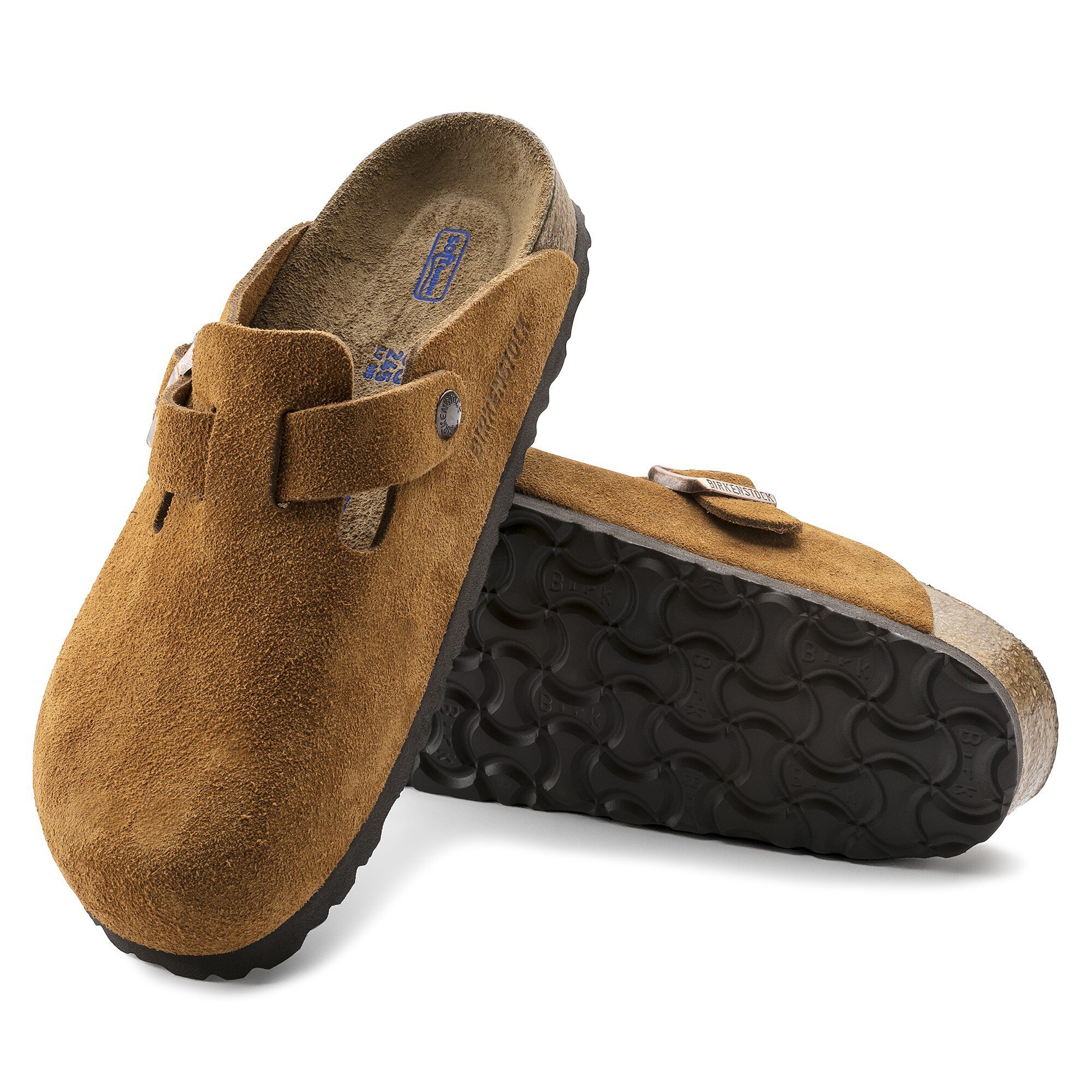 Womens Birkenstock Boston Suede Leather (Narrow) - Mink