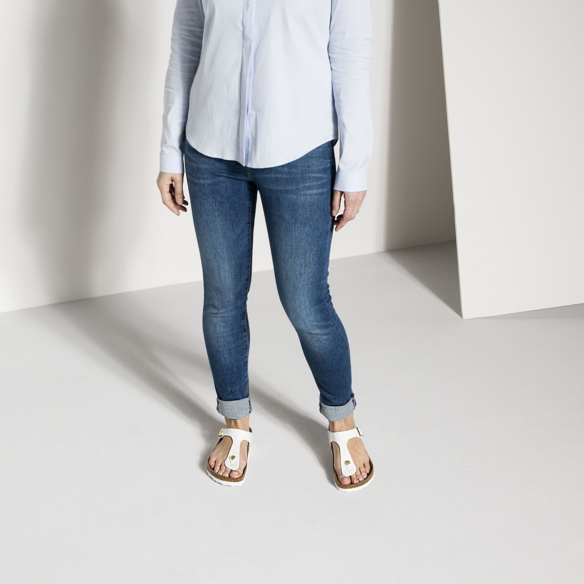 Gizeh Birko Flor Lack Patent White BIRKENSTOCK