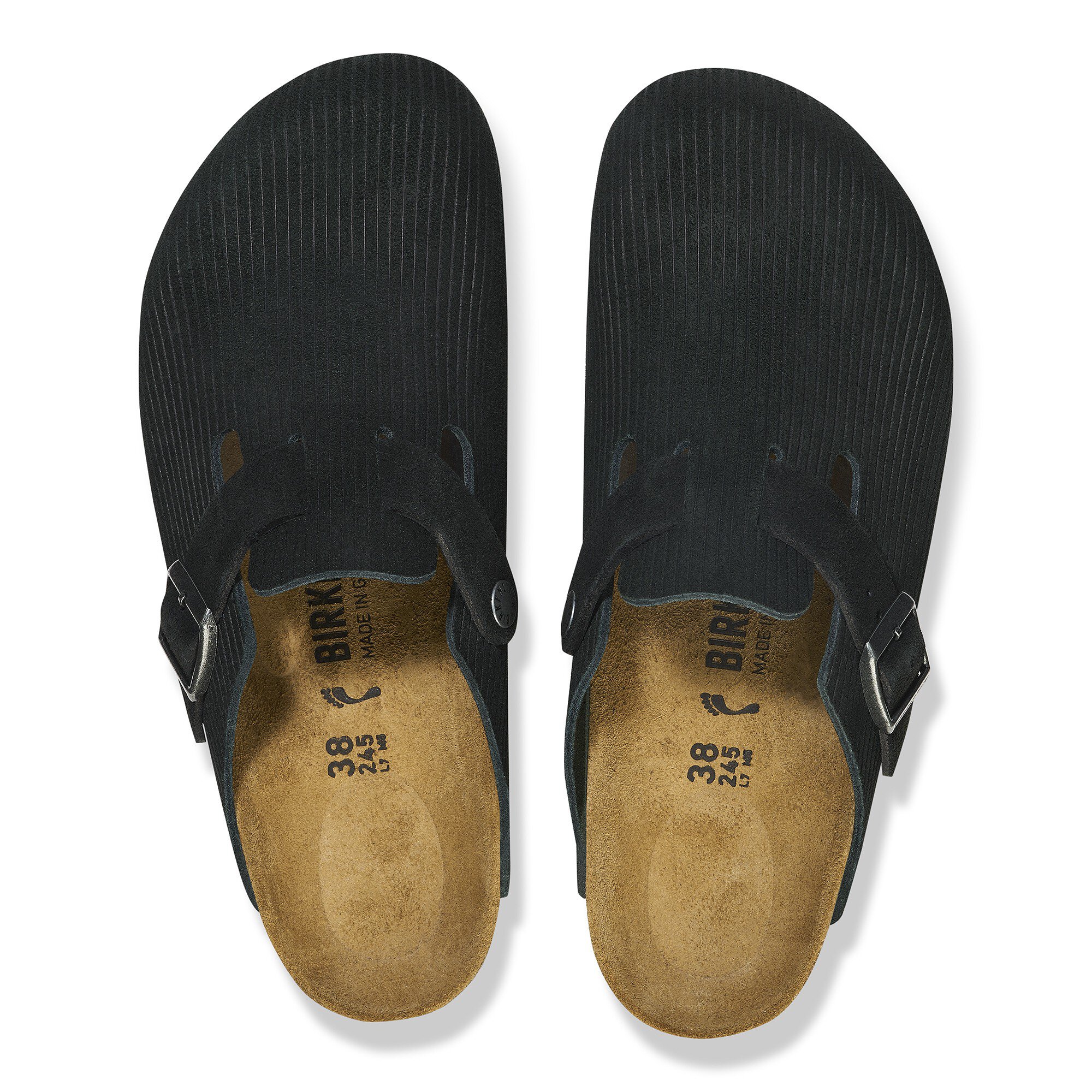 birkenstock boston black suede
