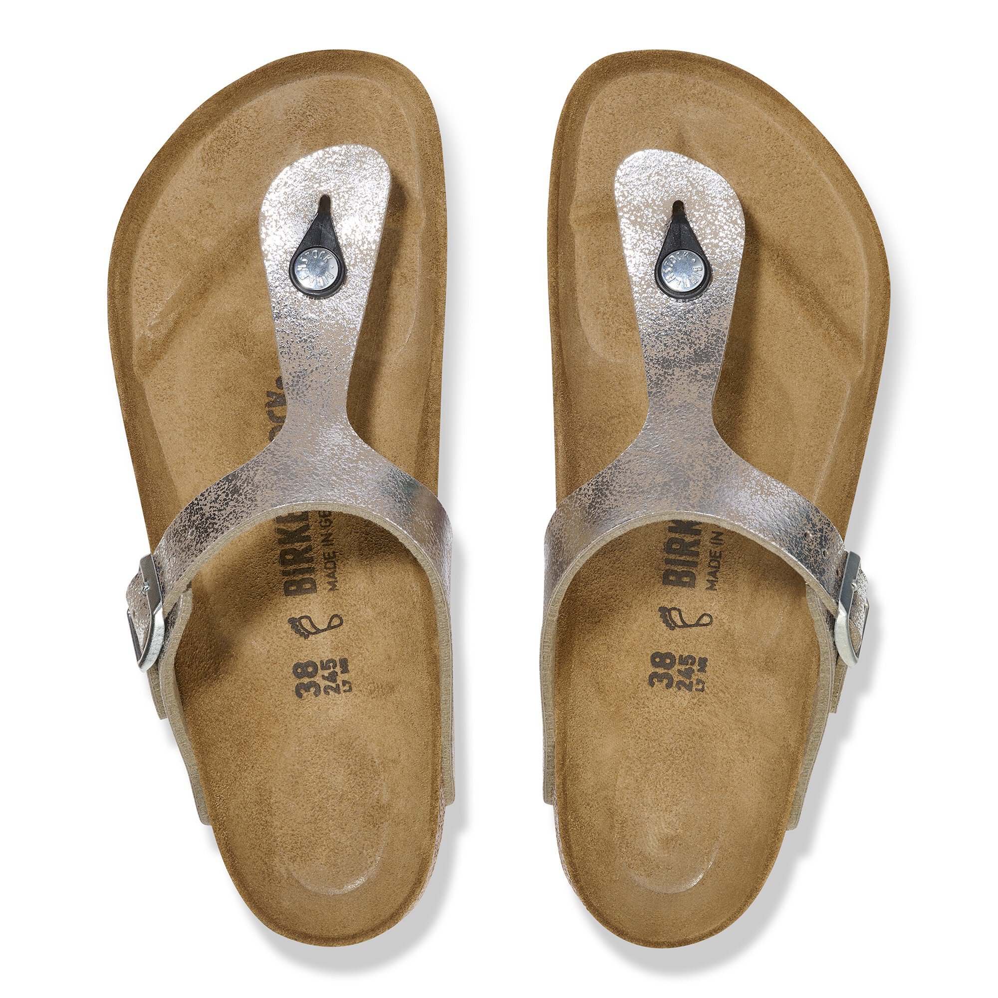 birkenstock gizeh washed metallic