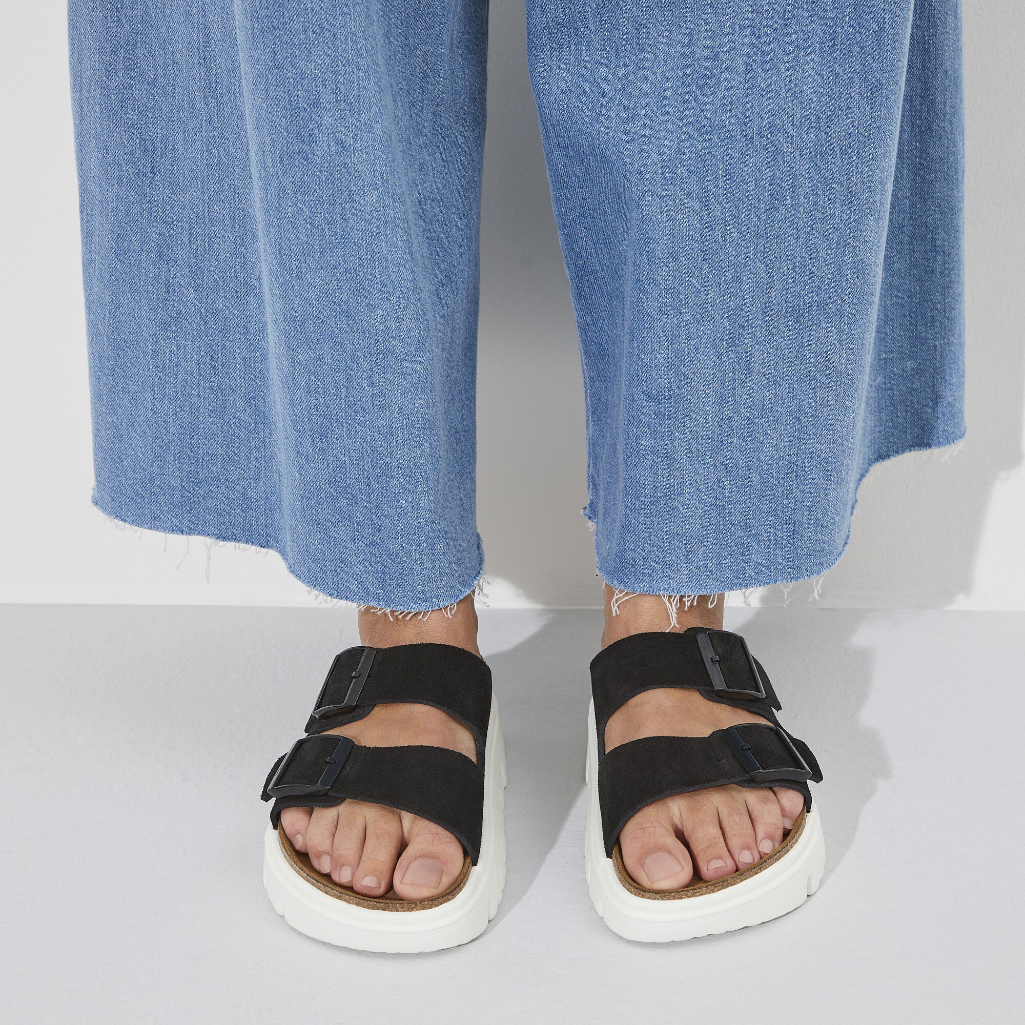 Arizona Chunky Suede Leather Black | BIRKENSTOCK