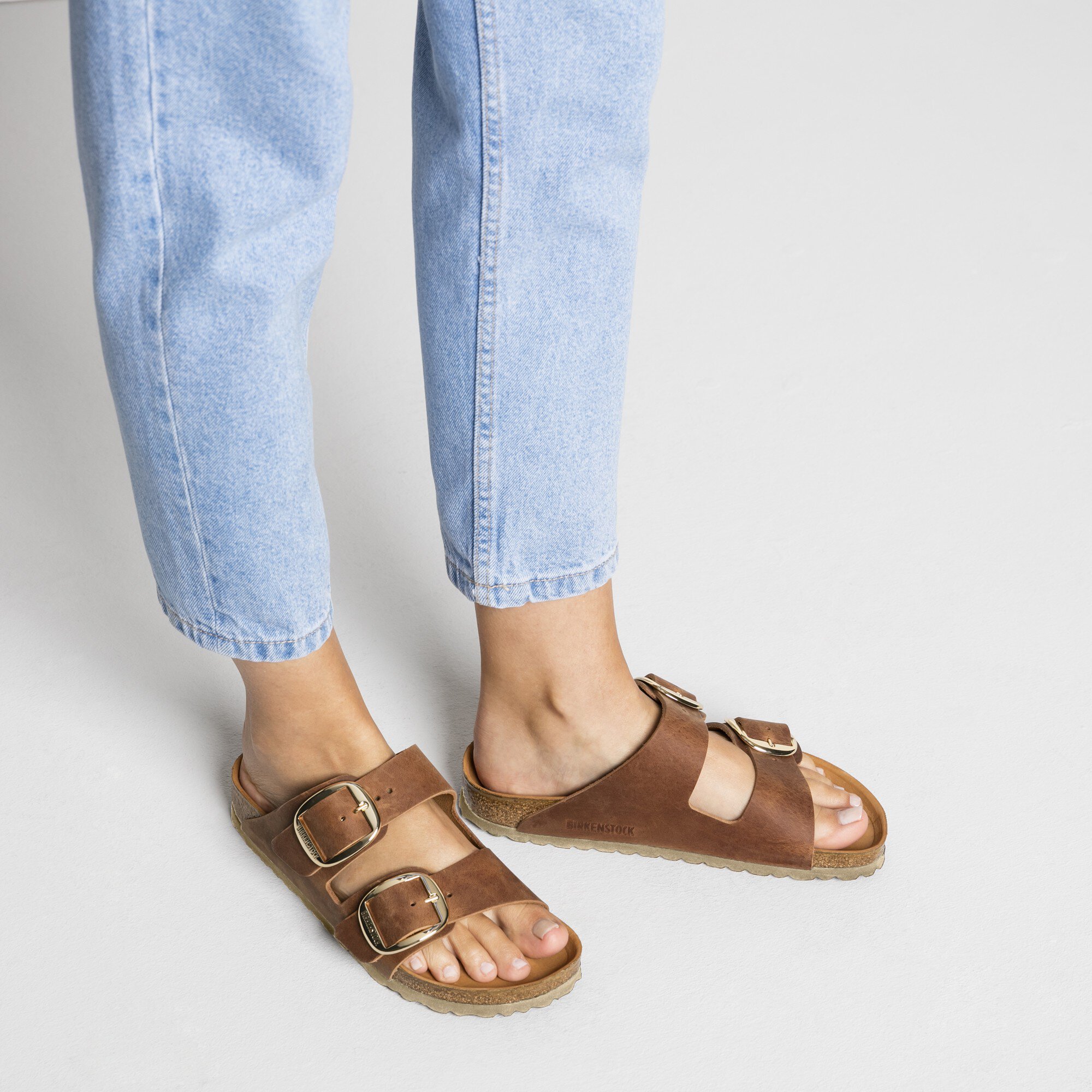big buckle cognac birkenstock