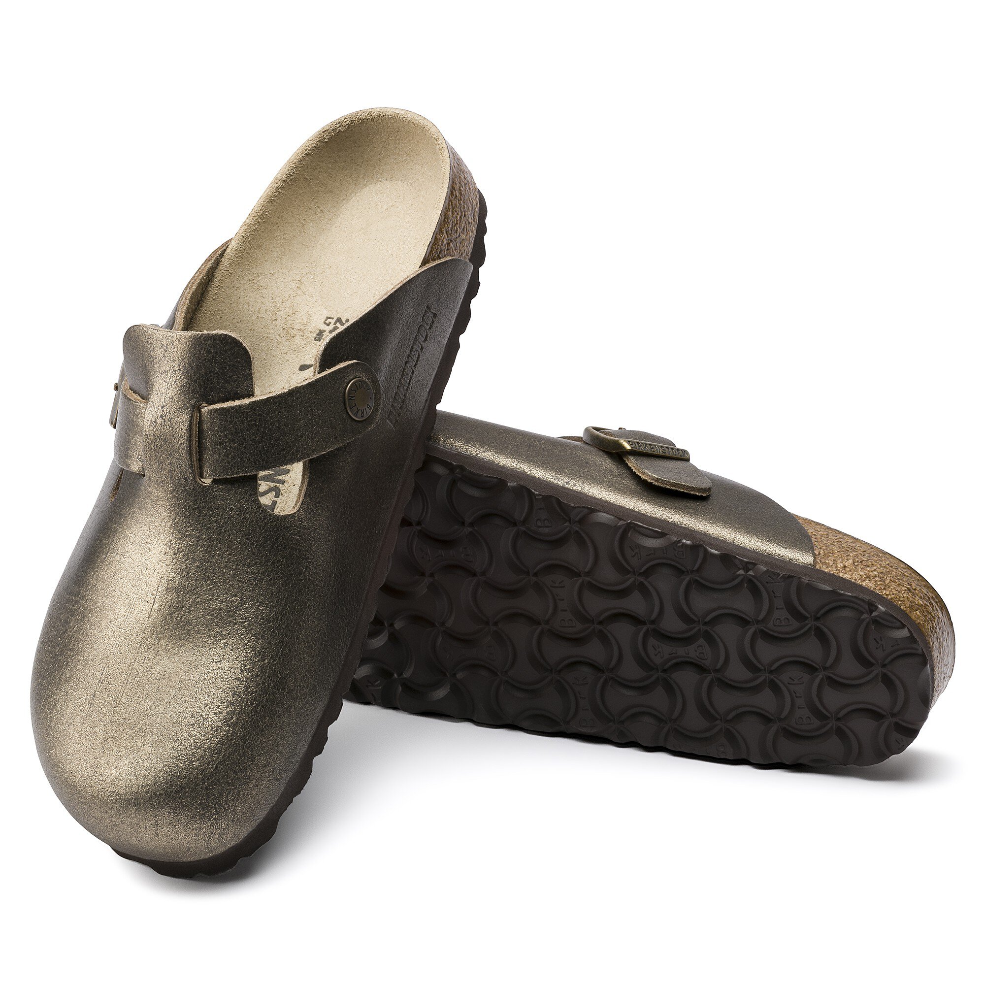 Boston Suede Leather ウォッシュドメタリックアンティークゴールド