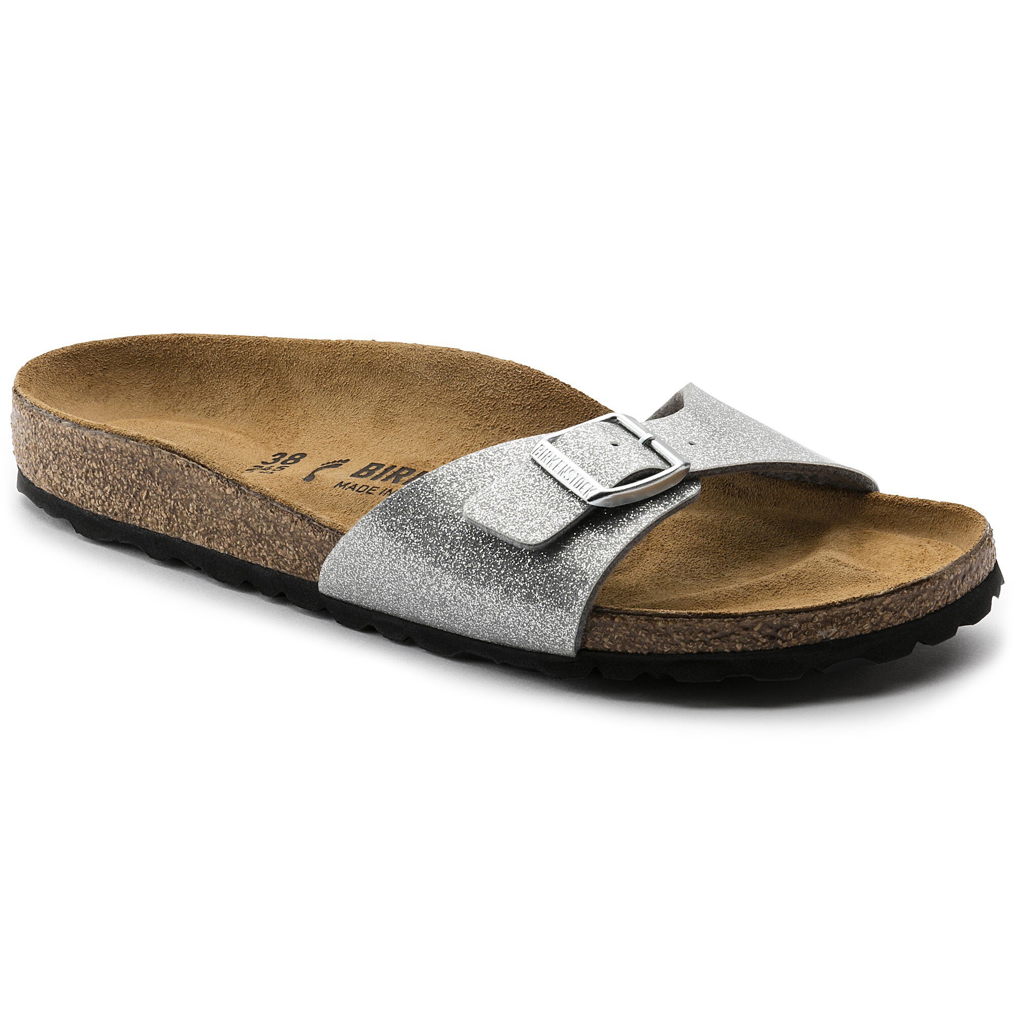 silver birkenstock sandals