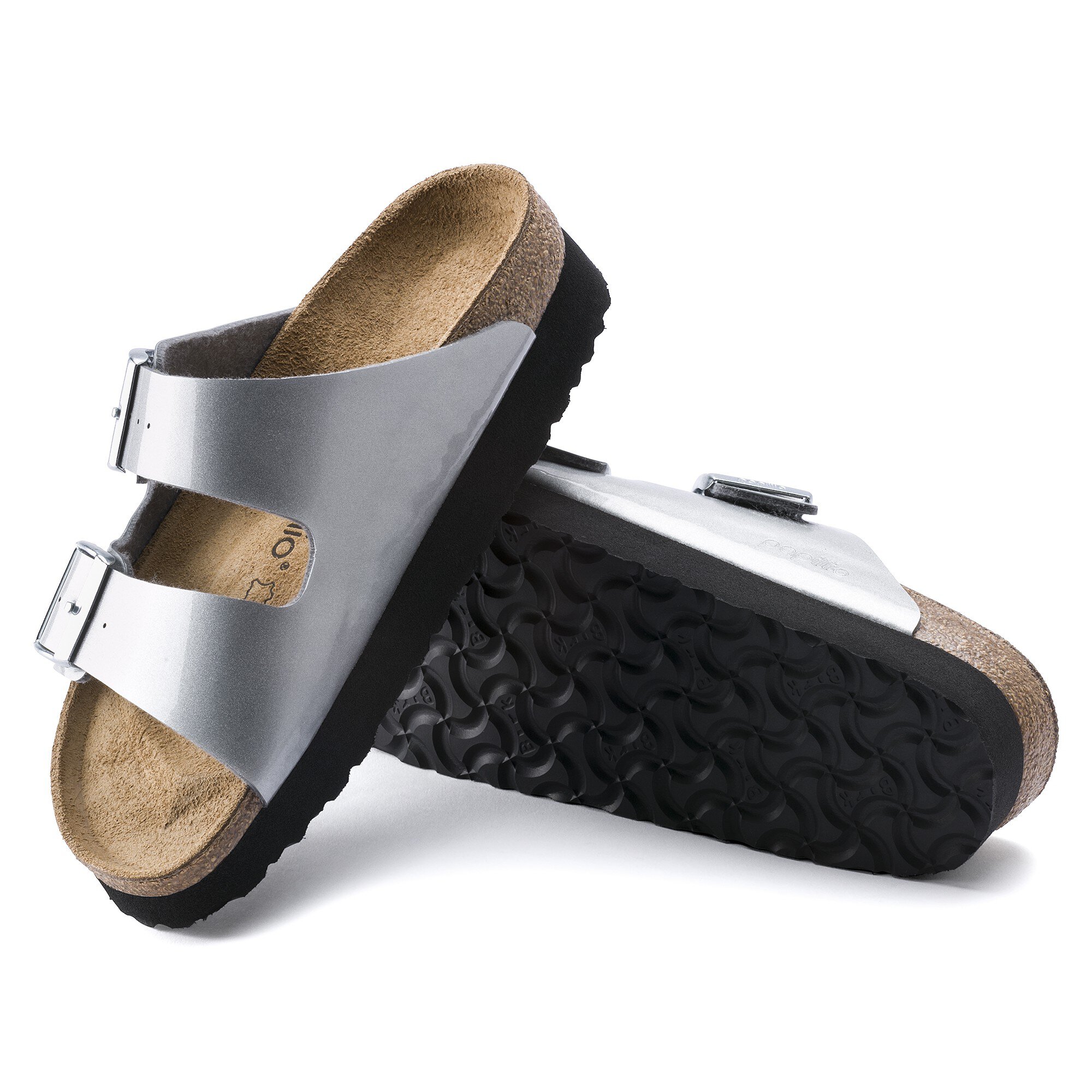 Birkenstock arizona platform sales silver