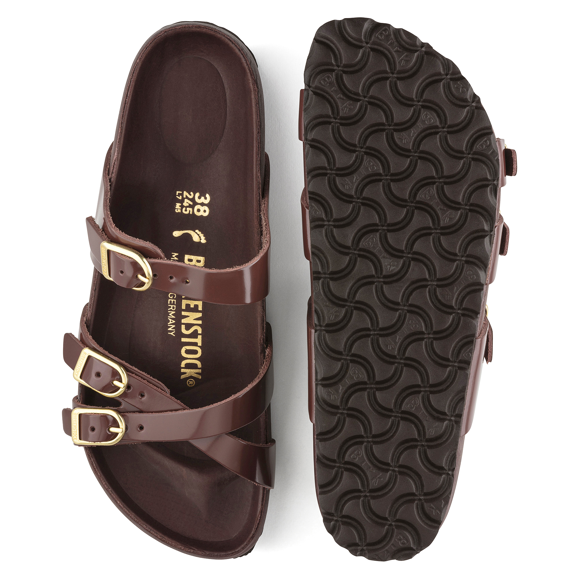 Franca Natural Leather Patent High Shine Chocolate | BIRKENSTOCK