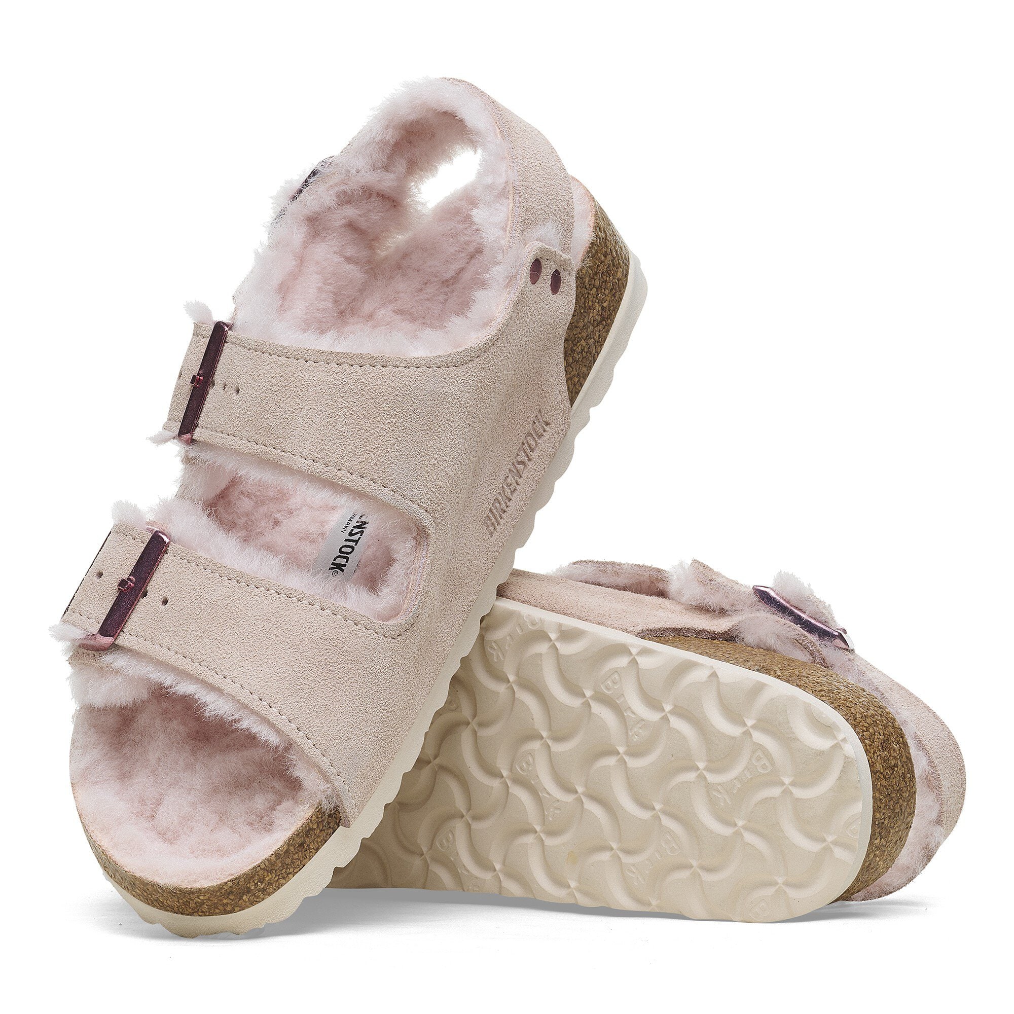 Milano Suede Shearling Suede Leather/Shearling Light Rose BIRKENSTOCK