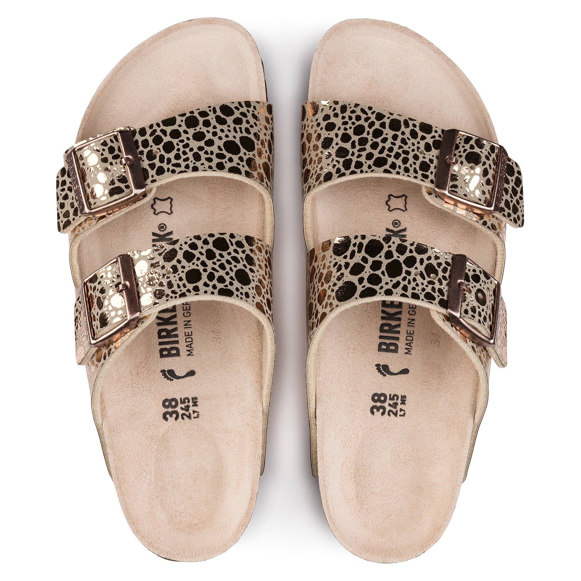 birkenstock arizona metallic stone