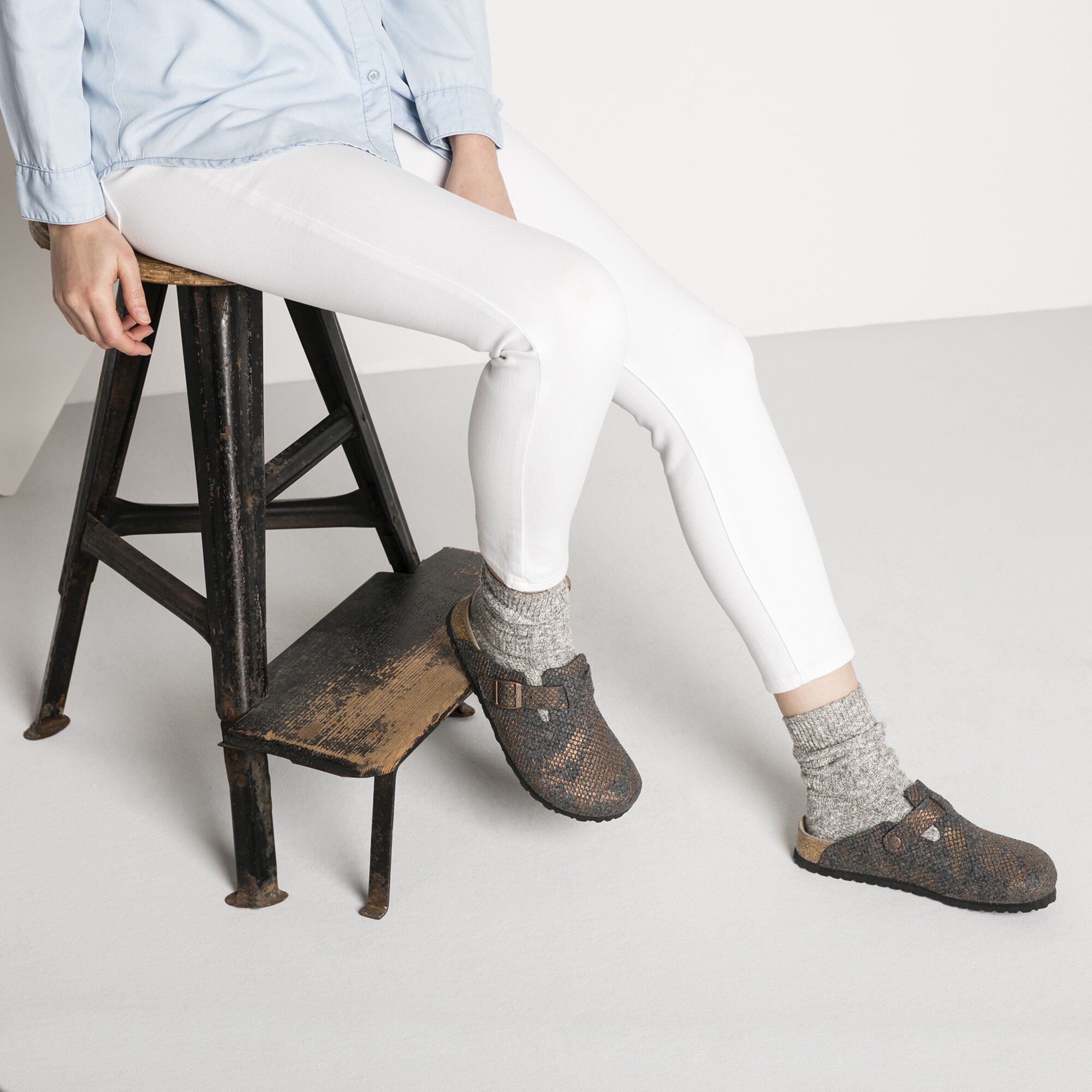 birkenstock boston wool felt anthracite