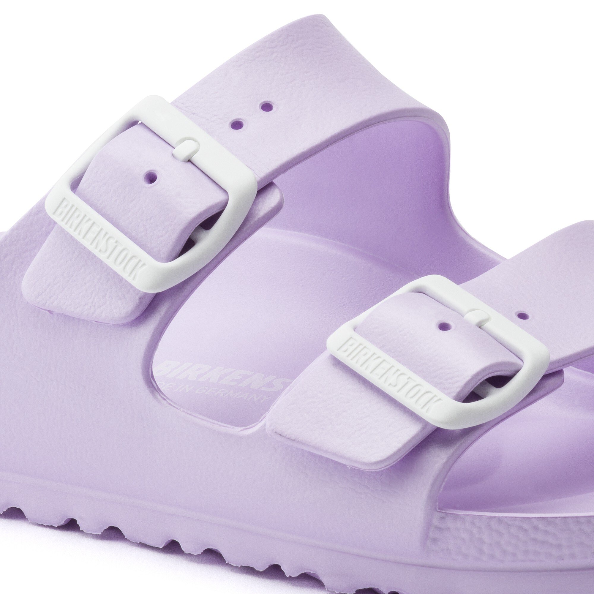 lavender plastic birkenstocks