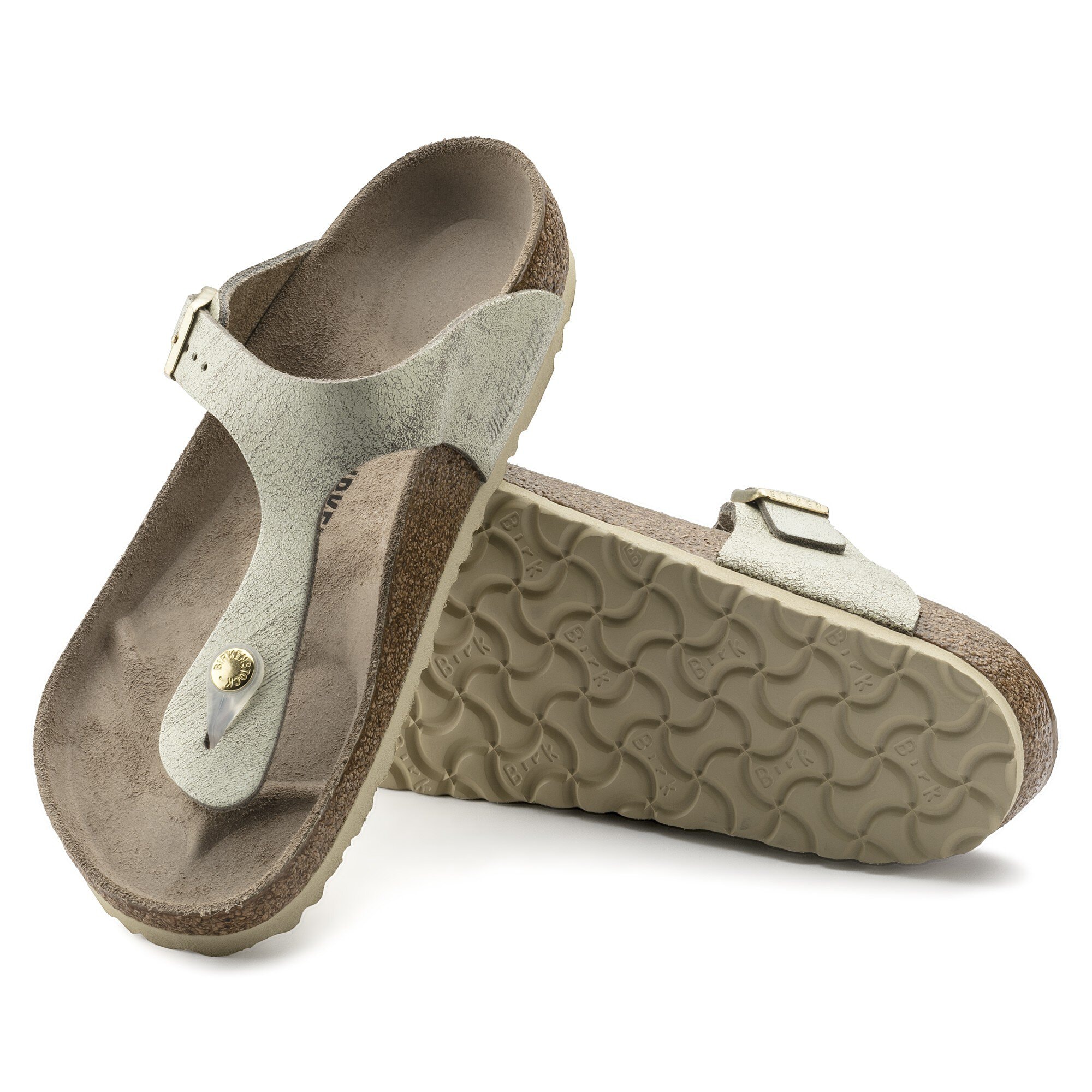 washed metallic cream gold birkenstock