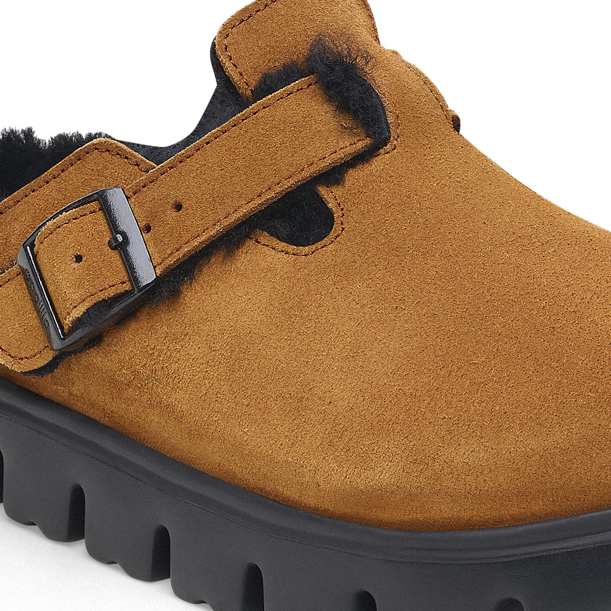 Boston Chunky Shearling Suede Leather-Shearling Mink