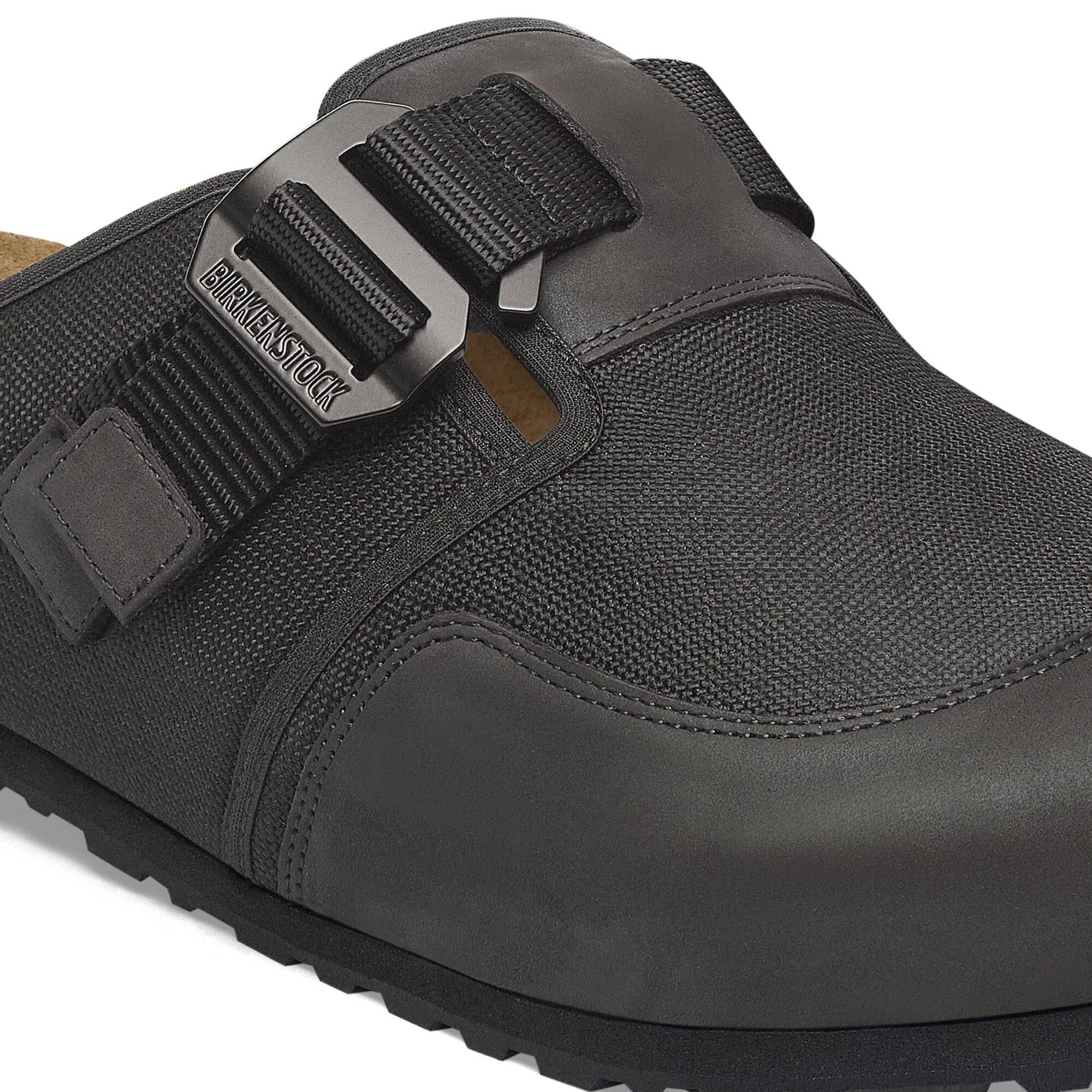 Birkenstock Boston Black Suede Leather Clog Soft Footbed