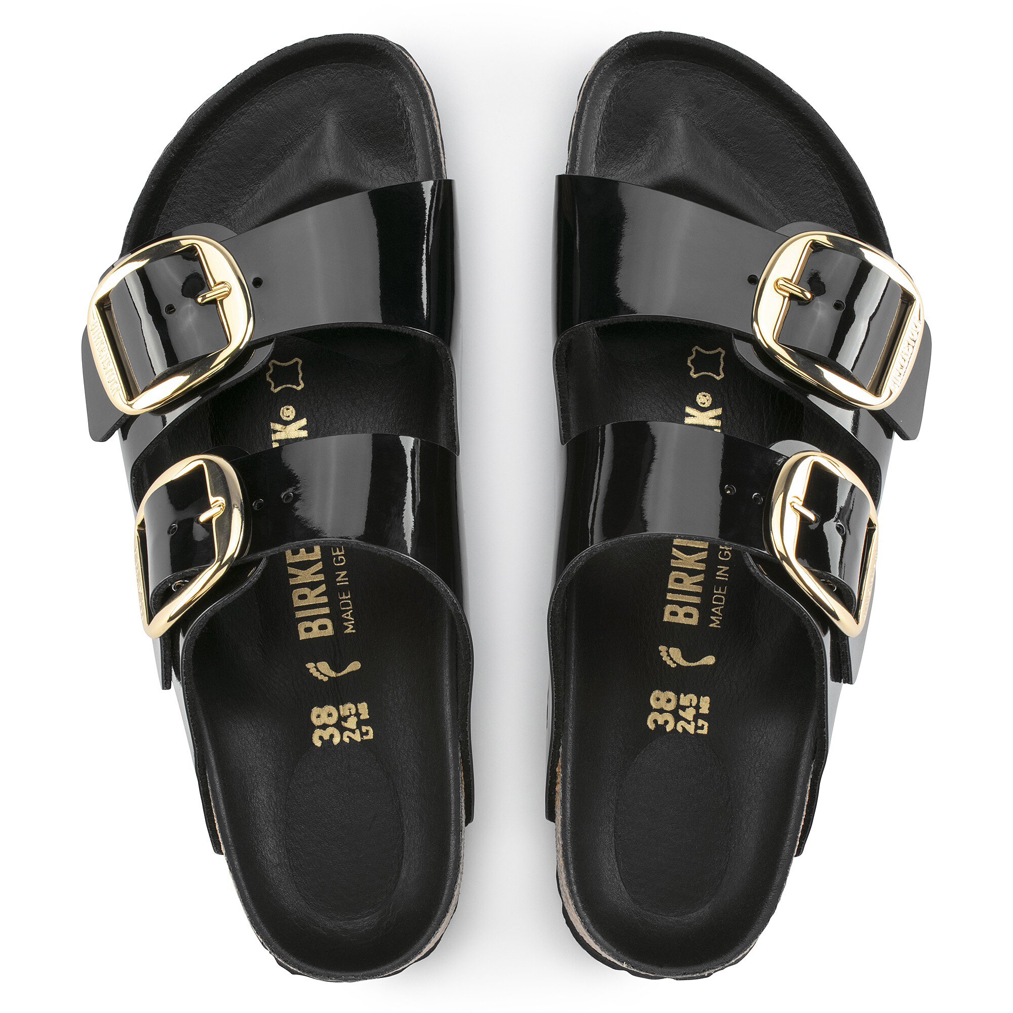birkenstock big buckle black patent