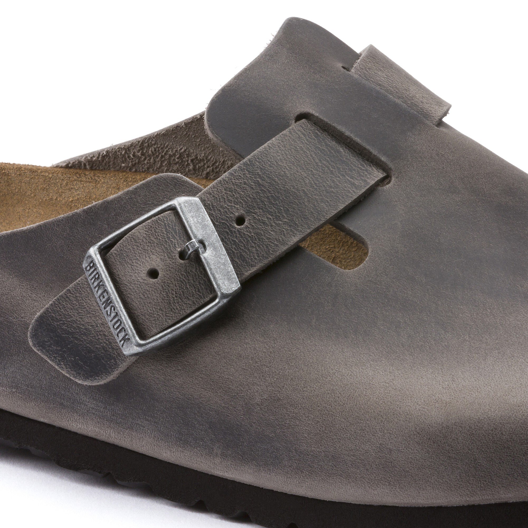 birkenstock boston soft footbed iron oiled leather
