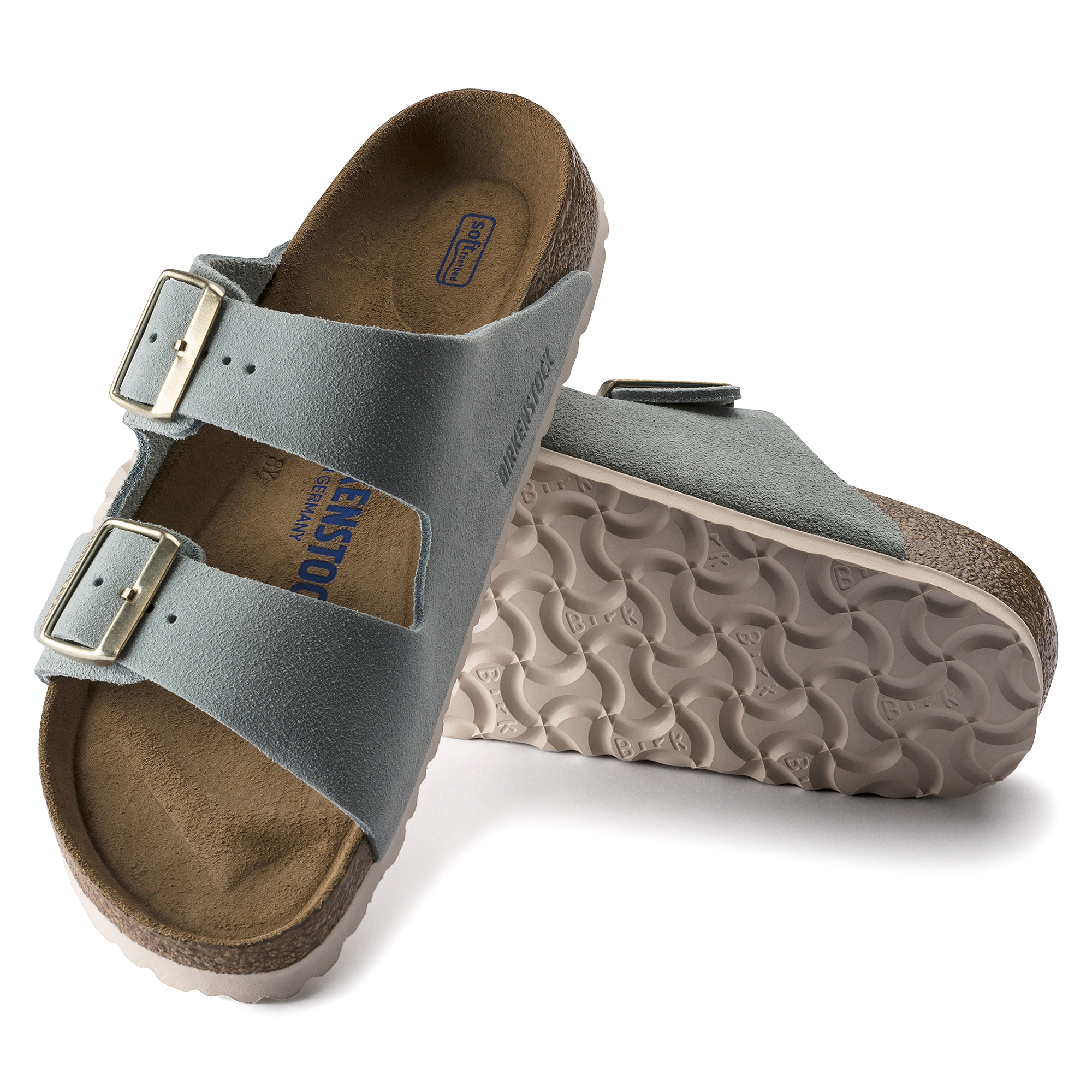 arizona soft footbed suede leather light blue