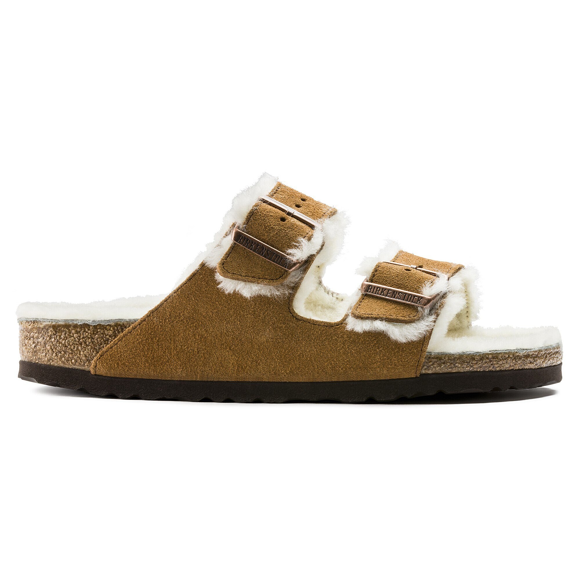 Birkenstock Arizona in Black Shearling