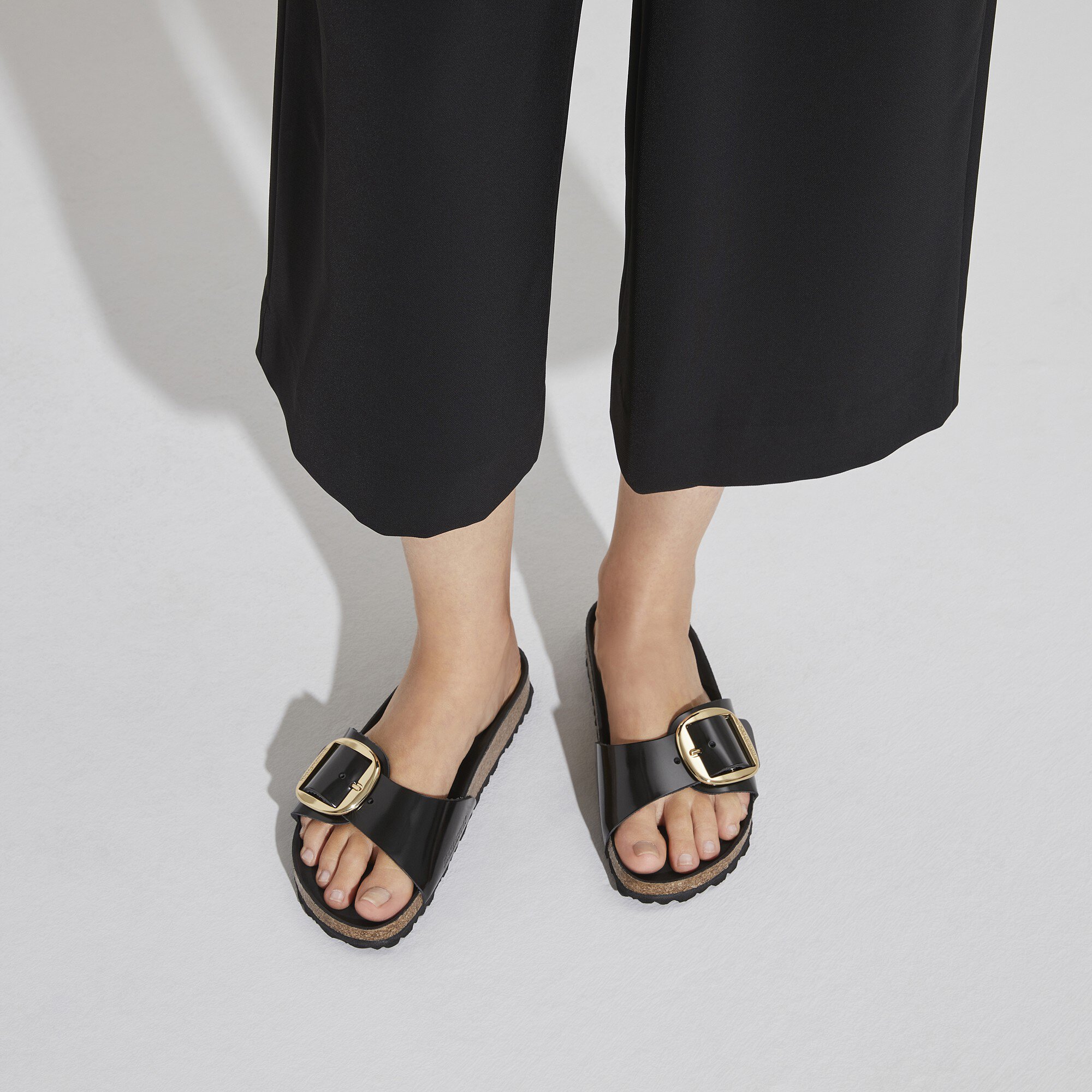 Figuur Verplicht eiwit Madrid Big Buckle Natuurleer lak High Shine Black | BIRKENSTOCK