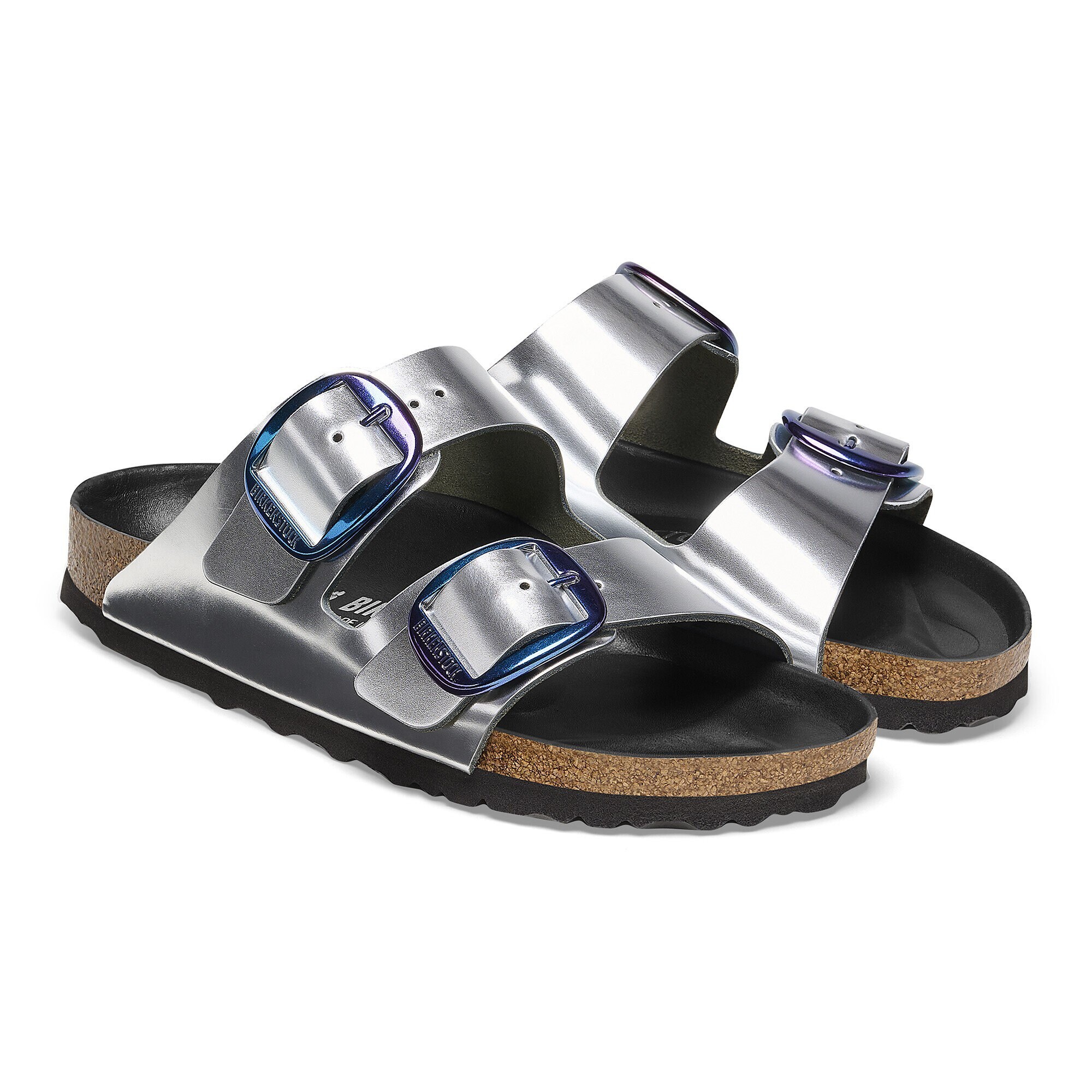 Birkenstock arizona silver metallic discount
