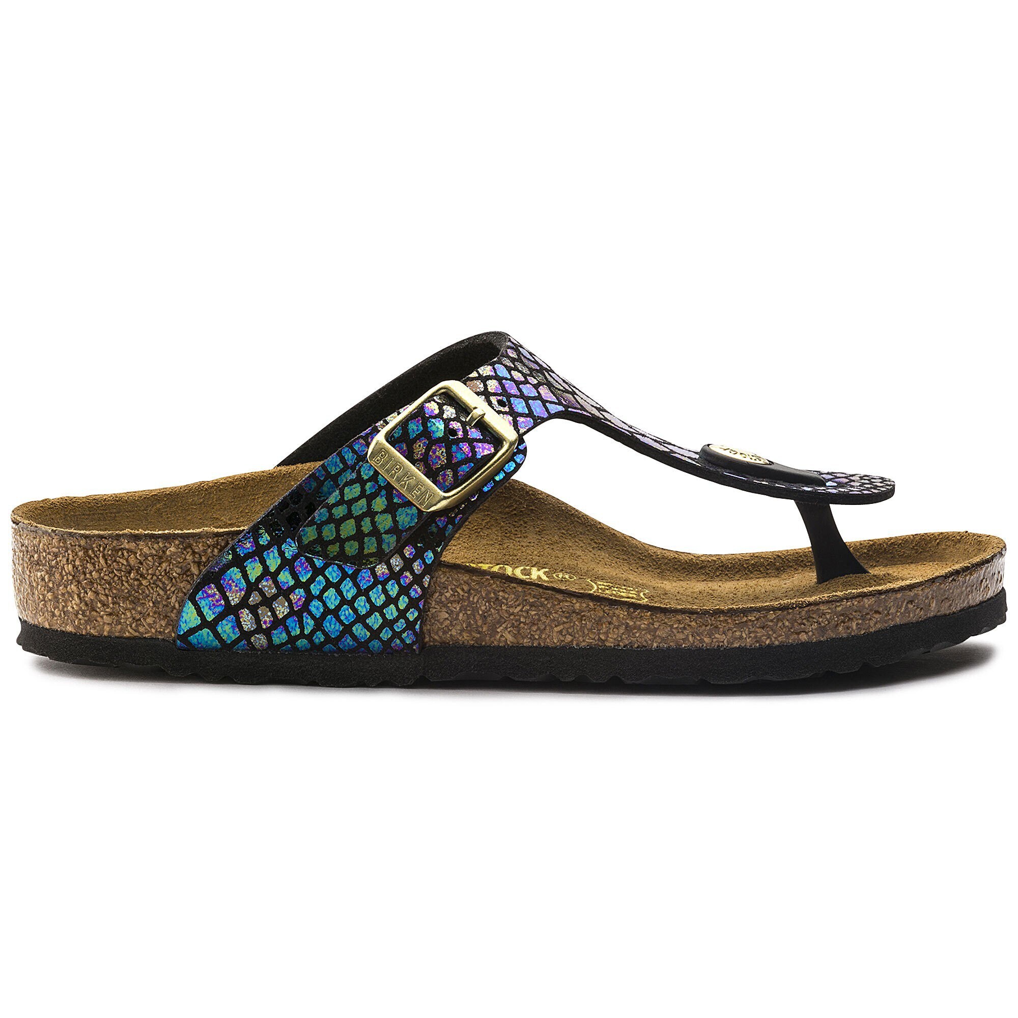 multicolor snake sandals