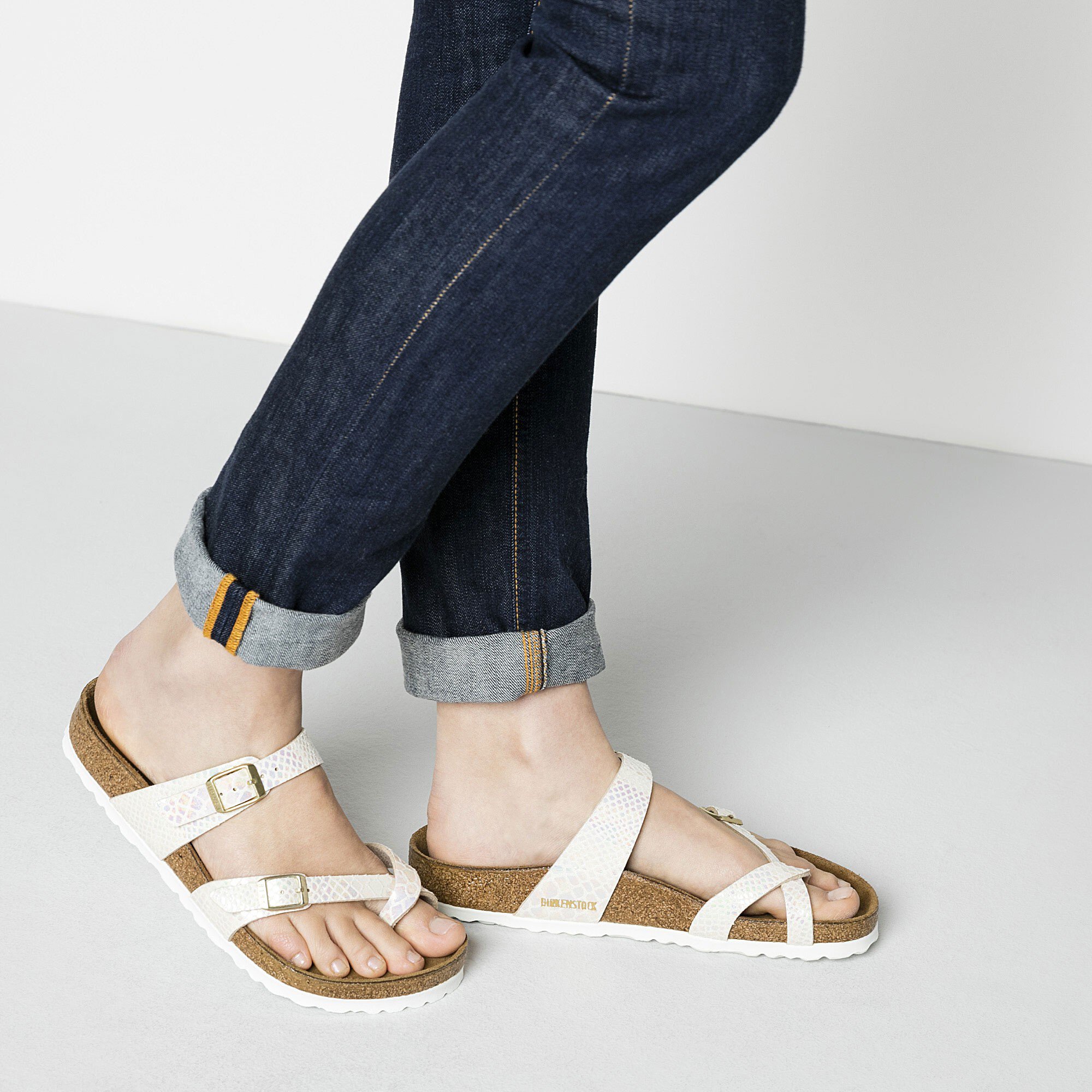 cream birkenstock sandals